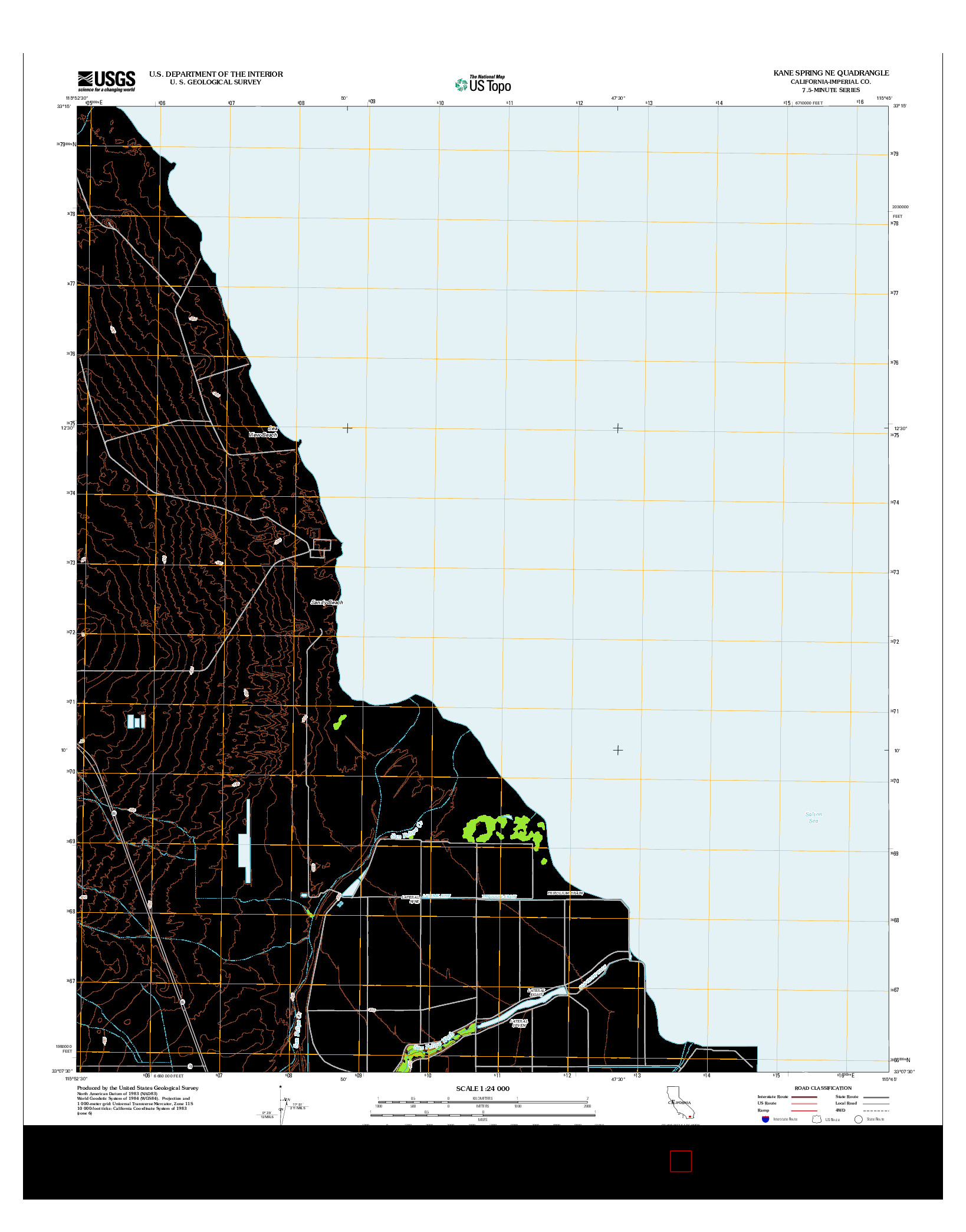 USGS US TOPO 7.5-MINUTE MAP FOR KANE SPRING NE, CA 2012