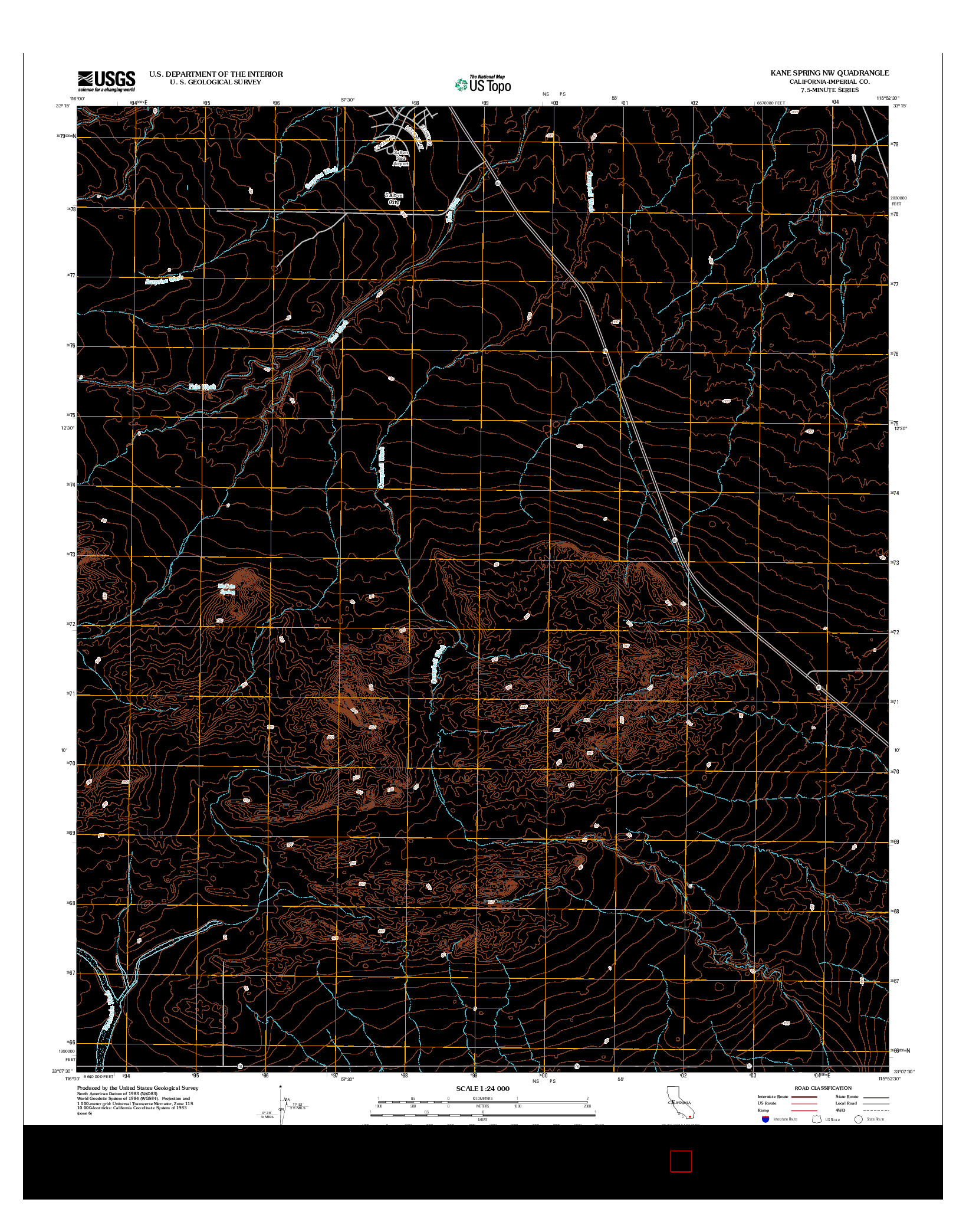 USGS US TOPO 7.5-MINUTE MAP FOR KANE SPRING NW, CA 2012