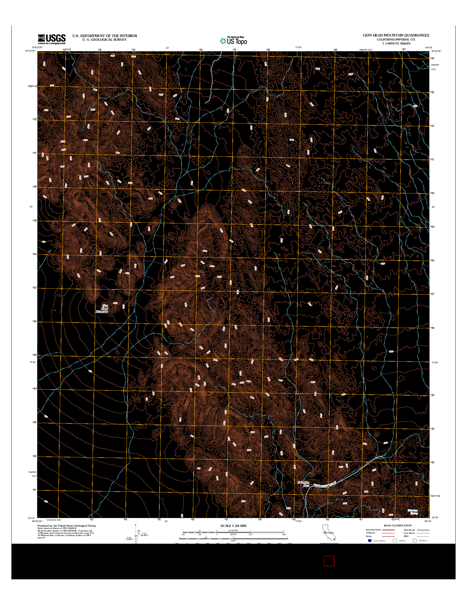 USGS US TOPO 7.5-MINUTE MAP FOR LION HEAD MOUNTAIN, CA 2012