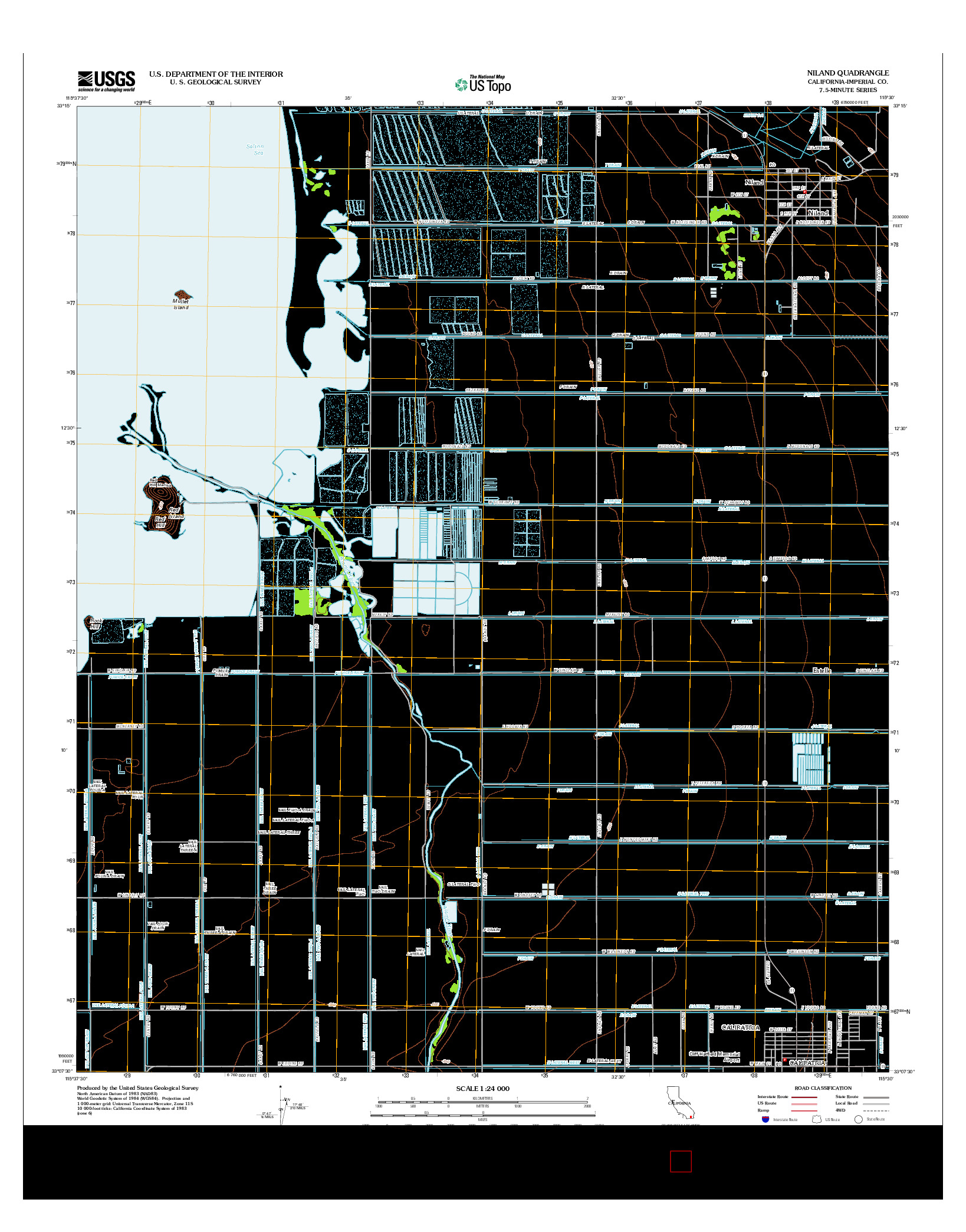 USGS US TOPO 7.5-MINUTE MAP FOR NILAND, CA 2012