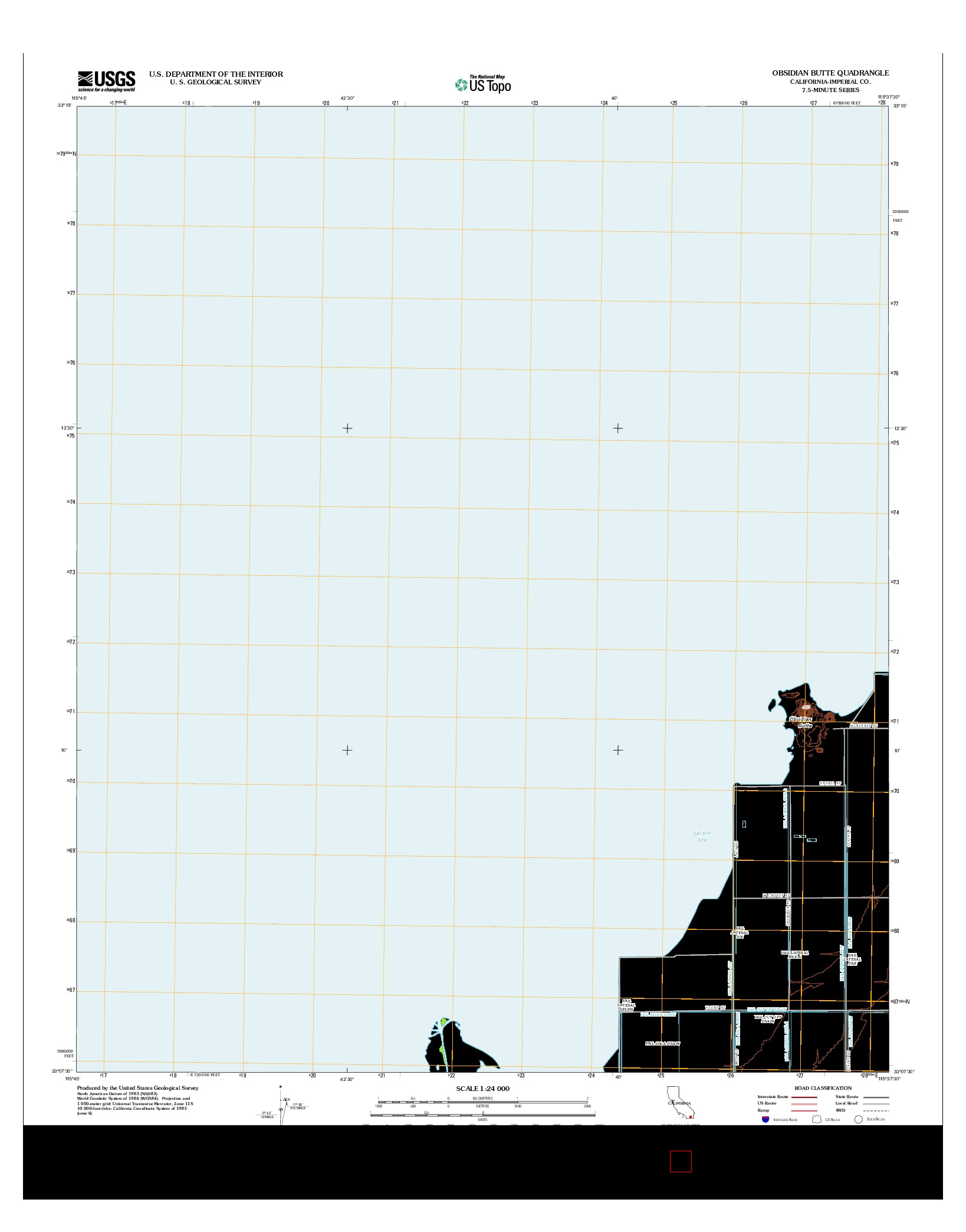 USGS US TOPO 7.5-MINUTE MAP FOR OBSIDIAN BUTTE, CA 2012