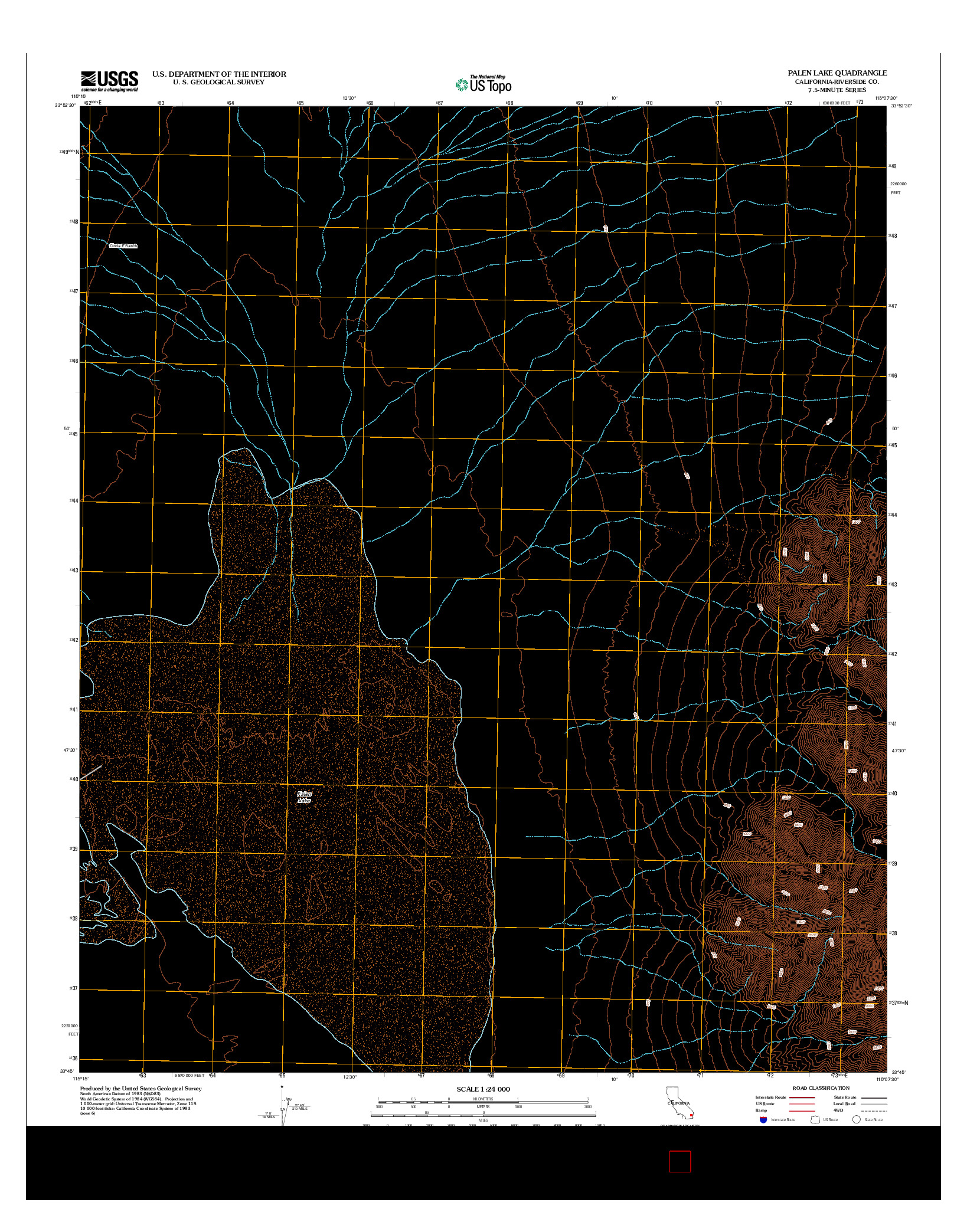 USGS US TOPO 7.5-MINUTE MAP FOR PALEN LAKE, CA 2012