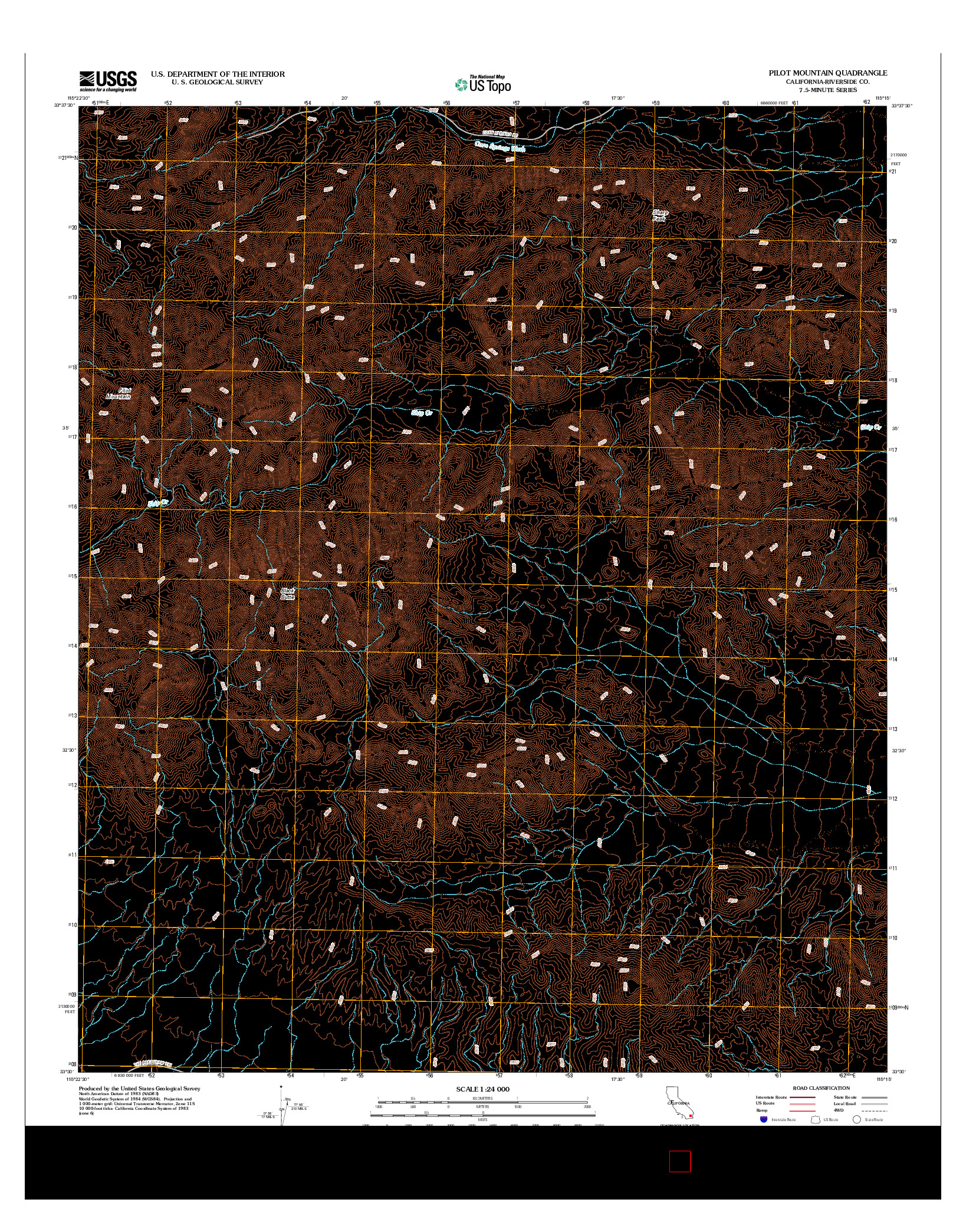 USGS US TOPO 7.5-MINUTE MAP FOR PILOT MOUNTAIN, CA 2012