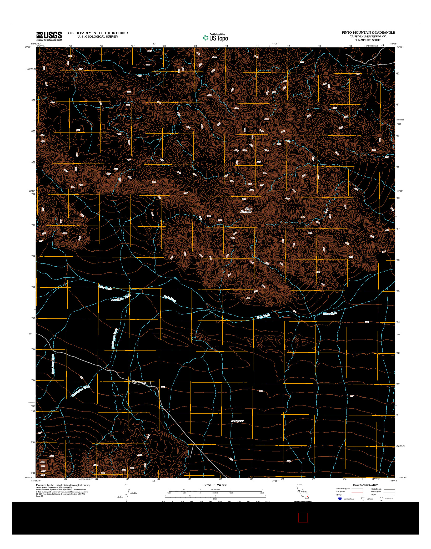 USGS US TOPO 7.5-MINUTE MAP FOR PINTO MOUNTAIN, CA 2012