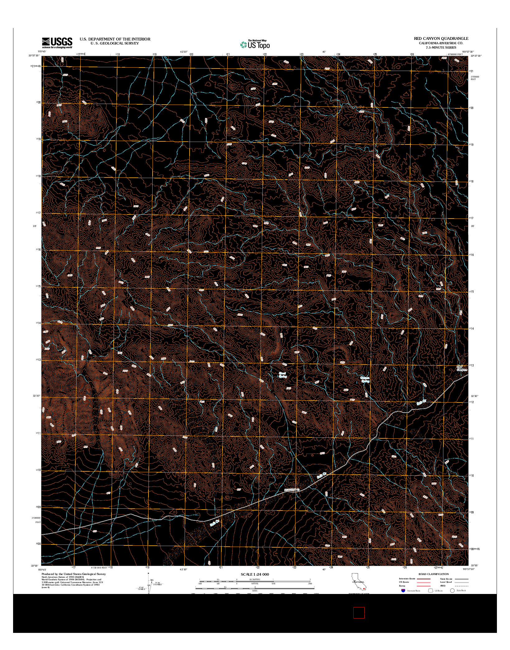 USGS US TOPO 7.5-MINUTE MAP FOR RED CANYON, CA 2012