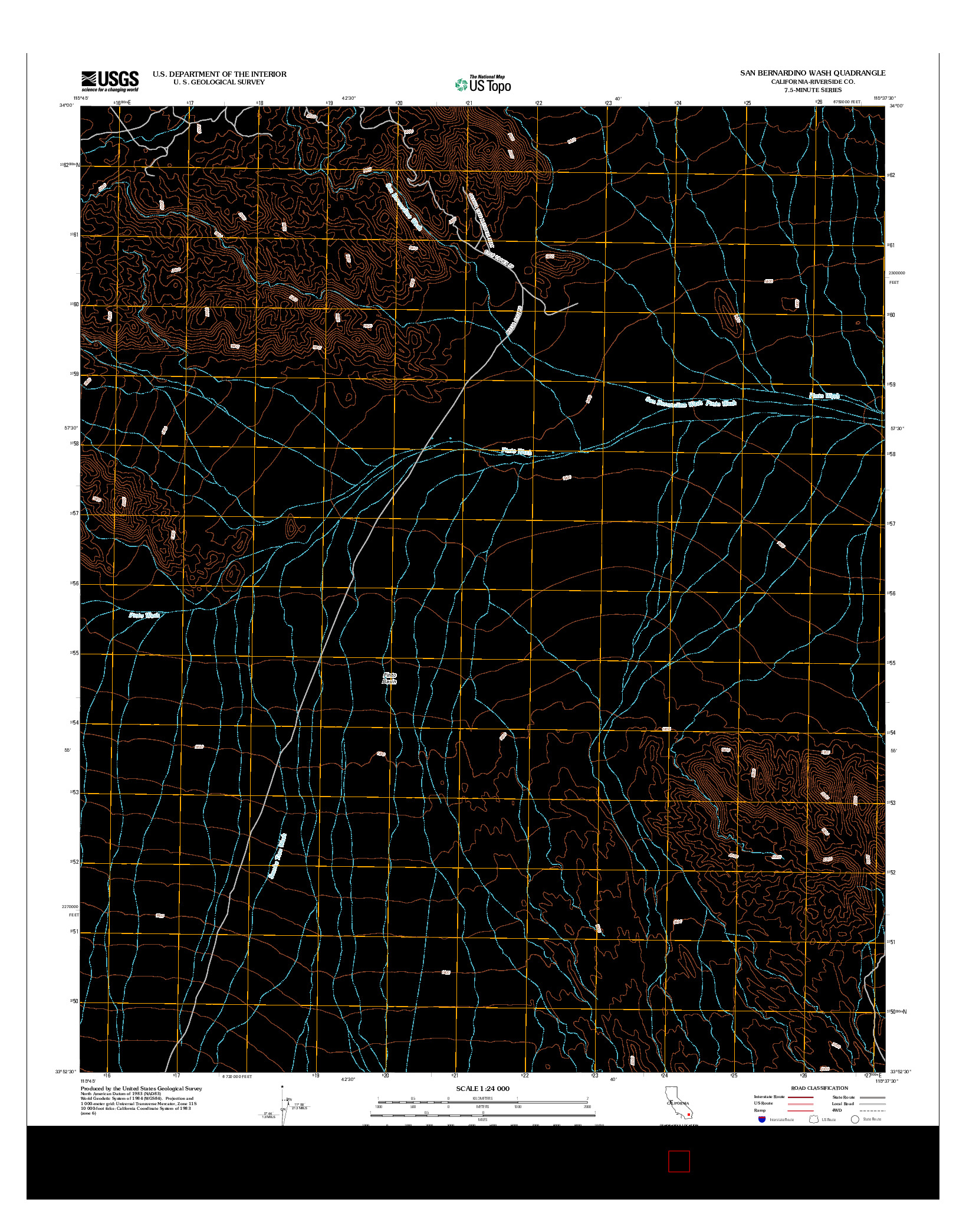USGS US TOPO 7.5-MINUTE MAP FOR SAN BERNARDINO WASH, CA 2012
