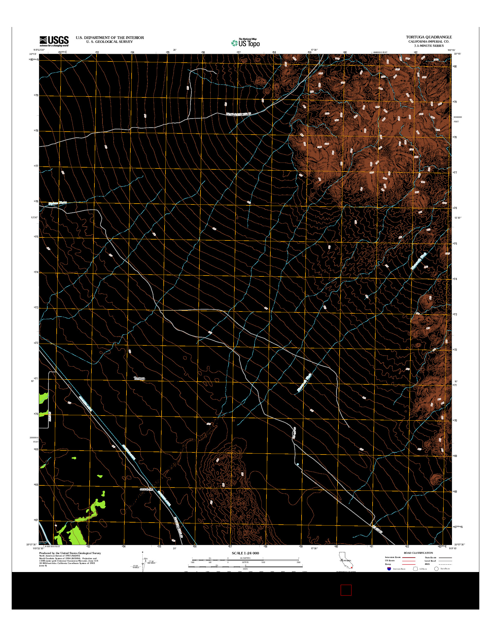 USGS US TOPO 7.5-MINUTE MAP FOR TORTUGA, CA 2012