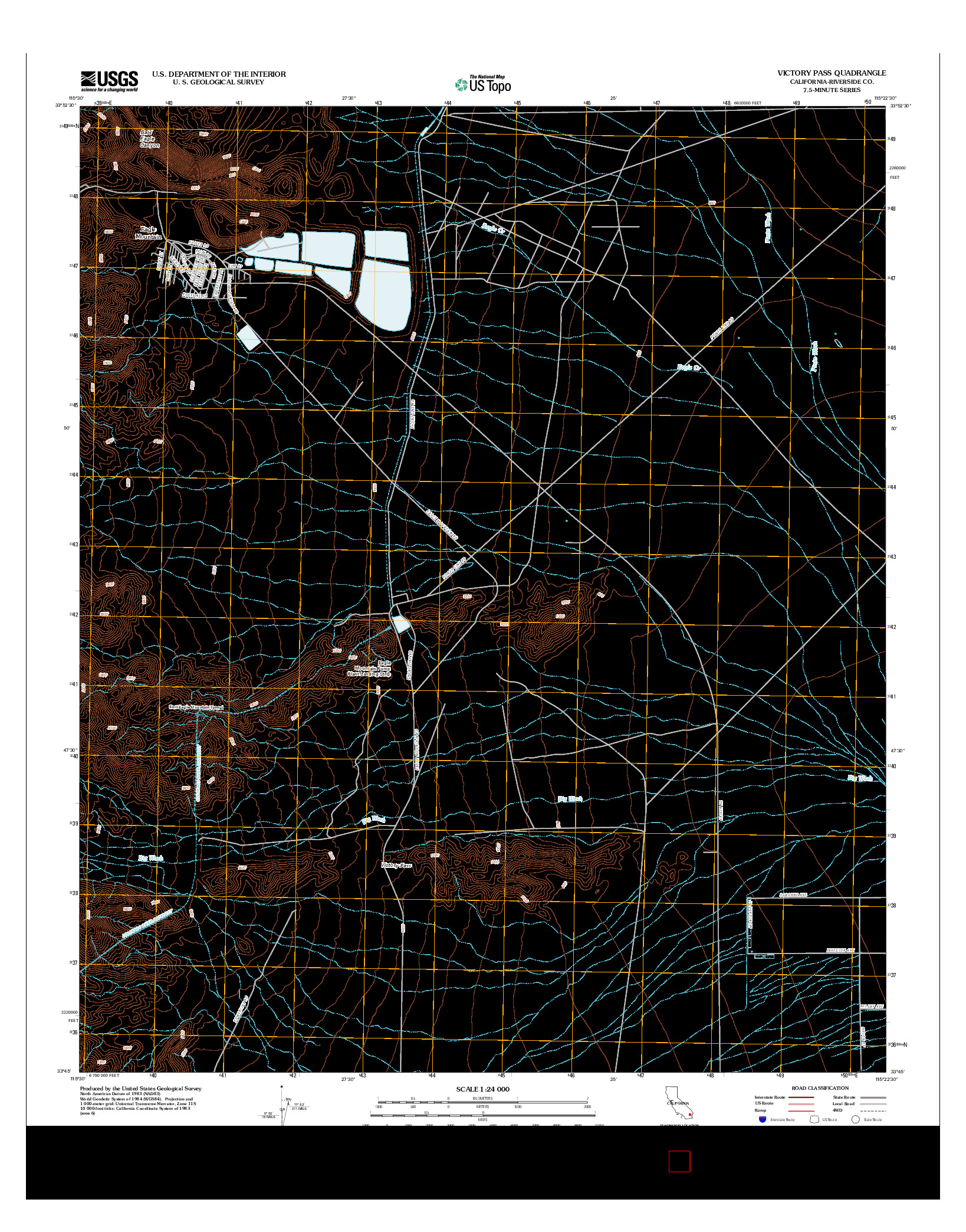 USGS US TOPO 7.5-MINUTE MAP FOR VICTORY PASS, CA 2012