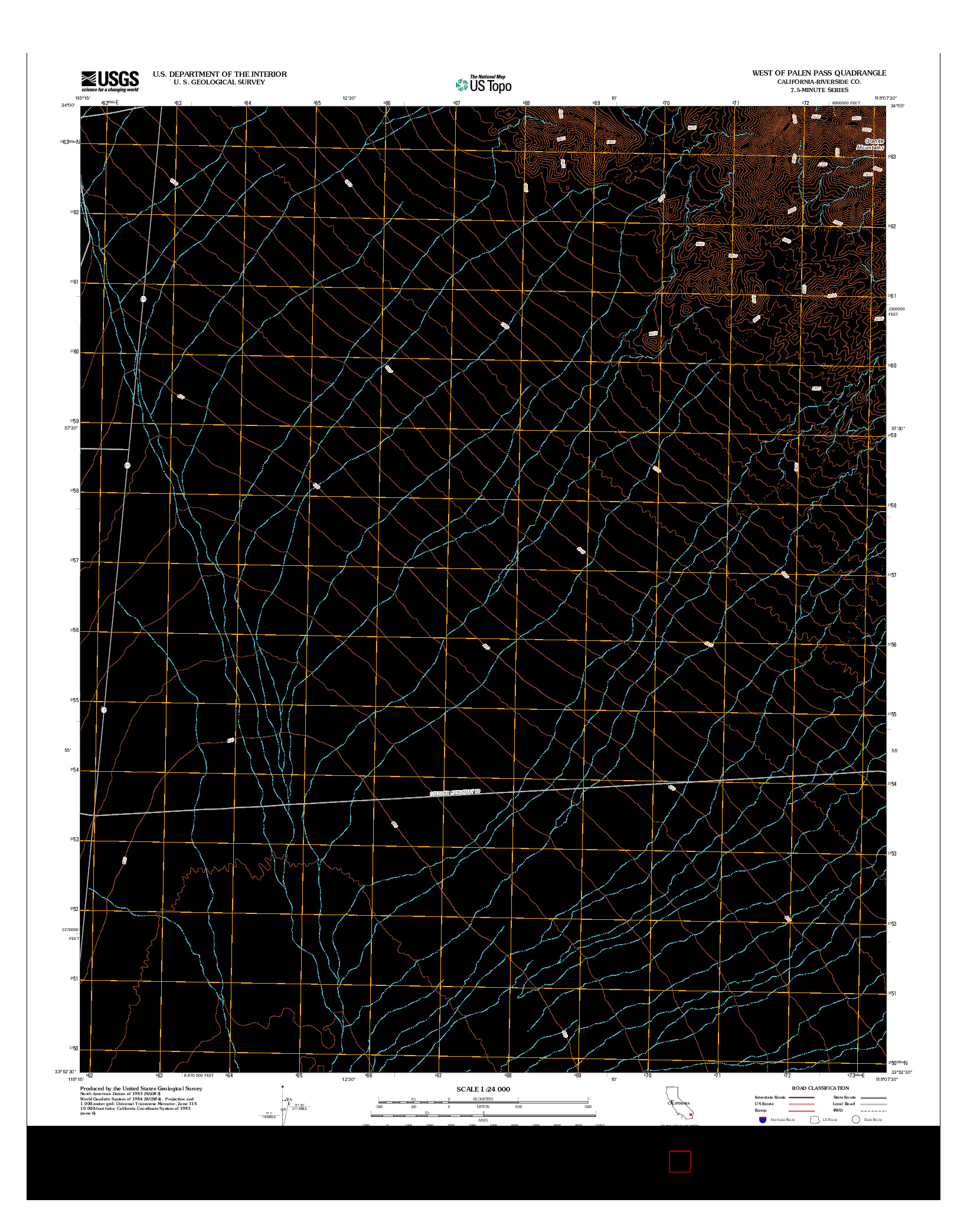 USGS US TOPO 7.5-MINUTE MAP FOR WEST OF PALEN PASS, CA 2012