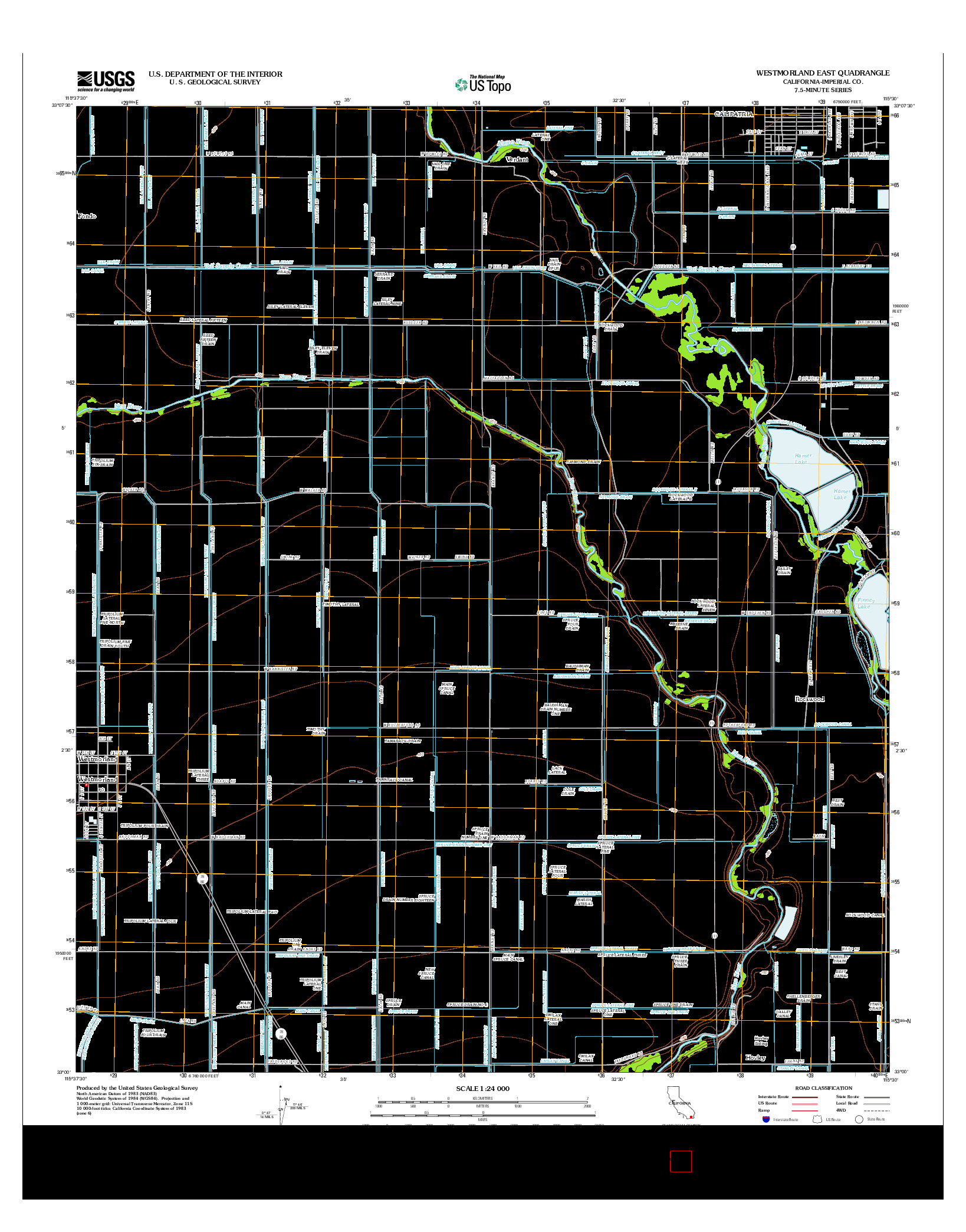 USGS US TOPO 7.5-MINUTE MAP FOR WESTMORLAND EAST, CA 2012