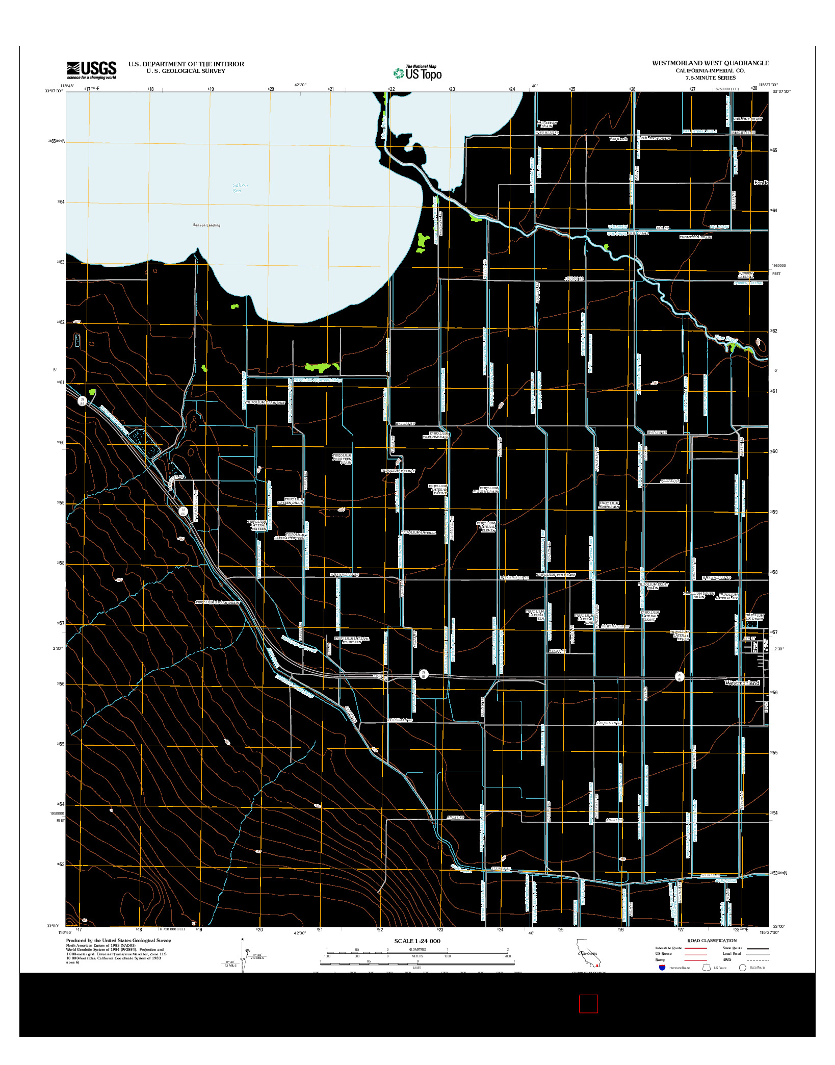 USGS US TOPO 7.5-MINUTE MAP FOR WESTMORLAND WEST, CA 2012