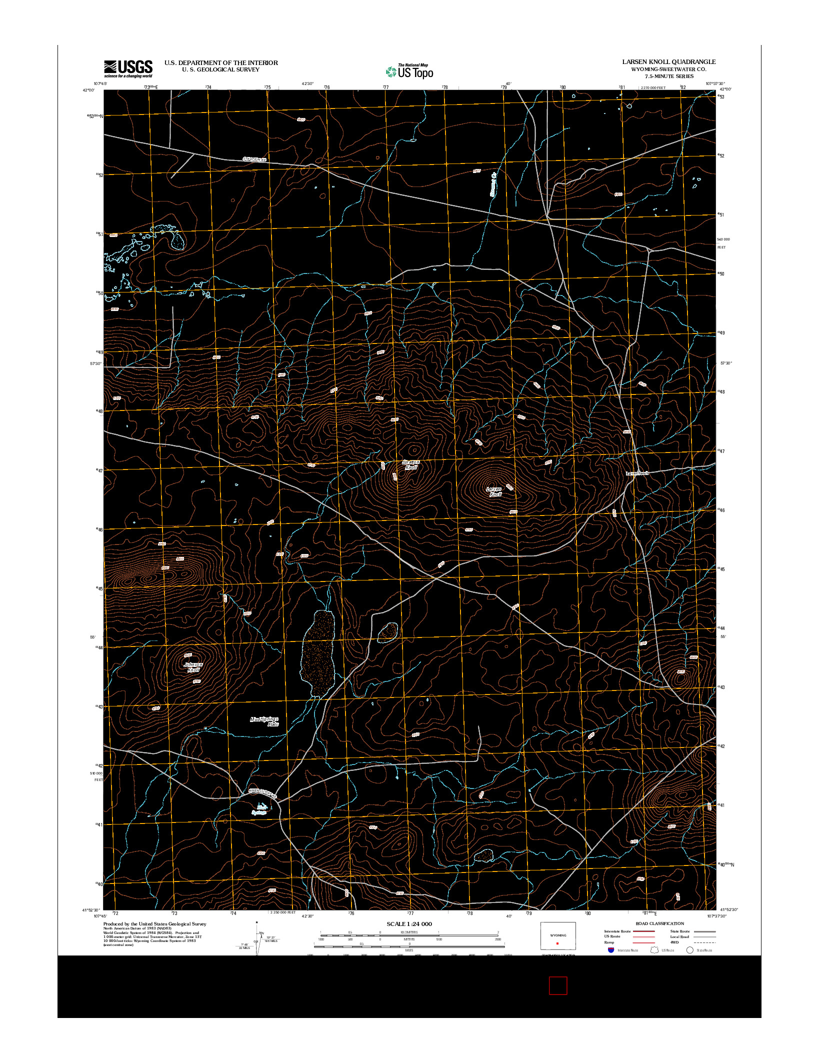 USGS US TOPO 7.5-MINUTE MAP FOR LARSEN KNOLL, WY 2012