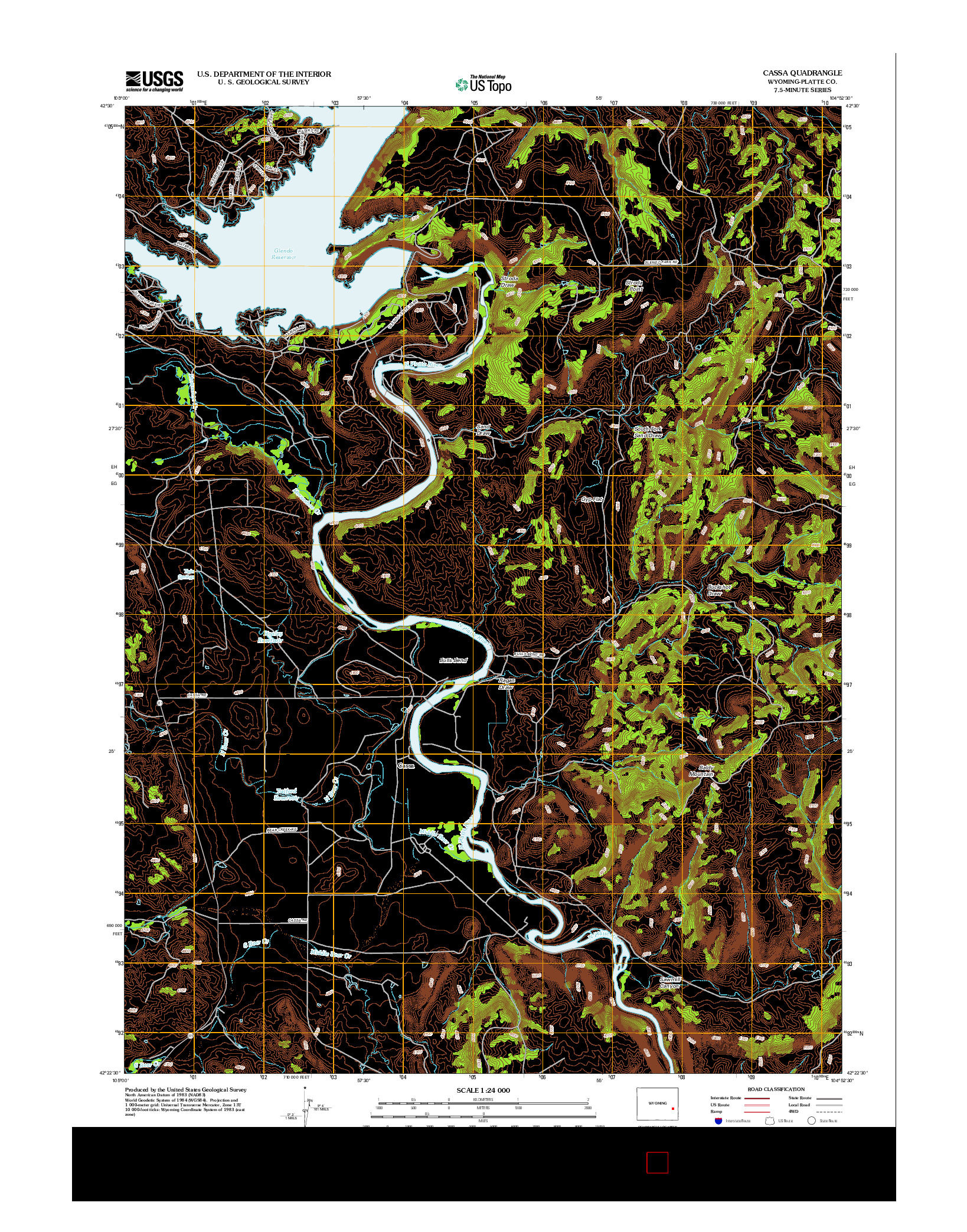 USGS US TOPO 7.5-MINUTE MAP FOR CASSA, WY 2012