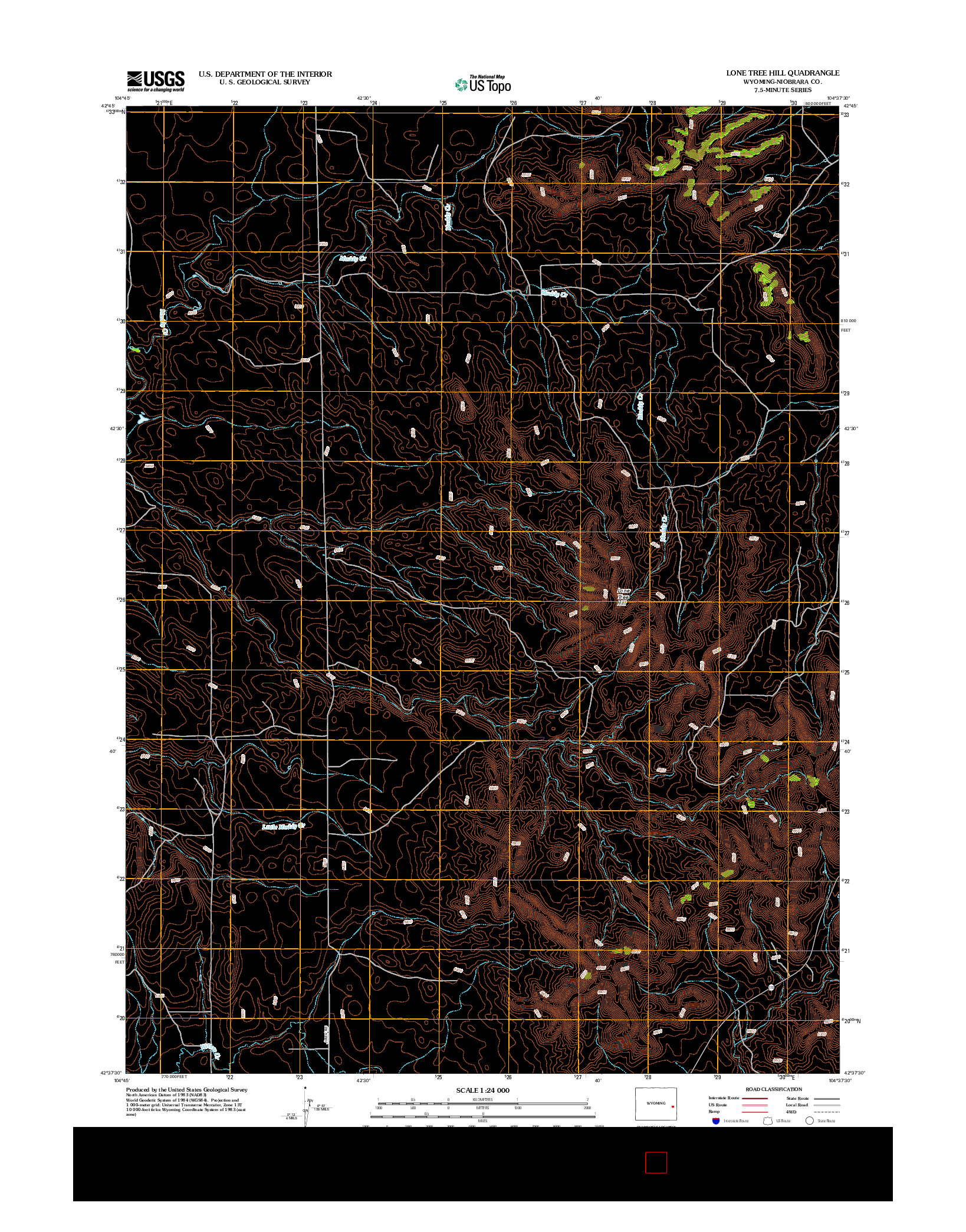 USGS US TOPO 7.5-MINUTE MAP FOR LONE TREE HILL, WY 2012