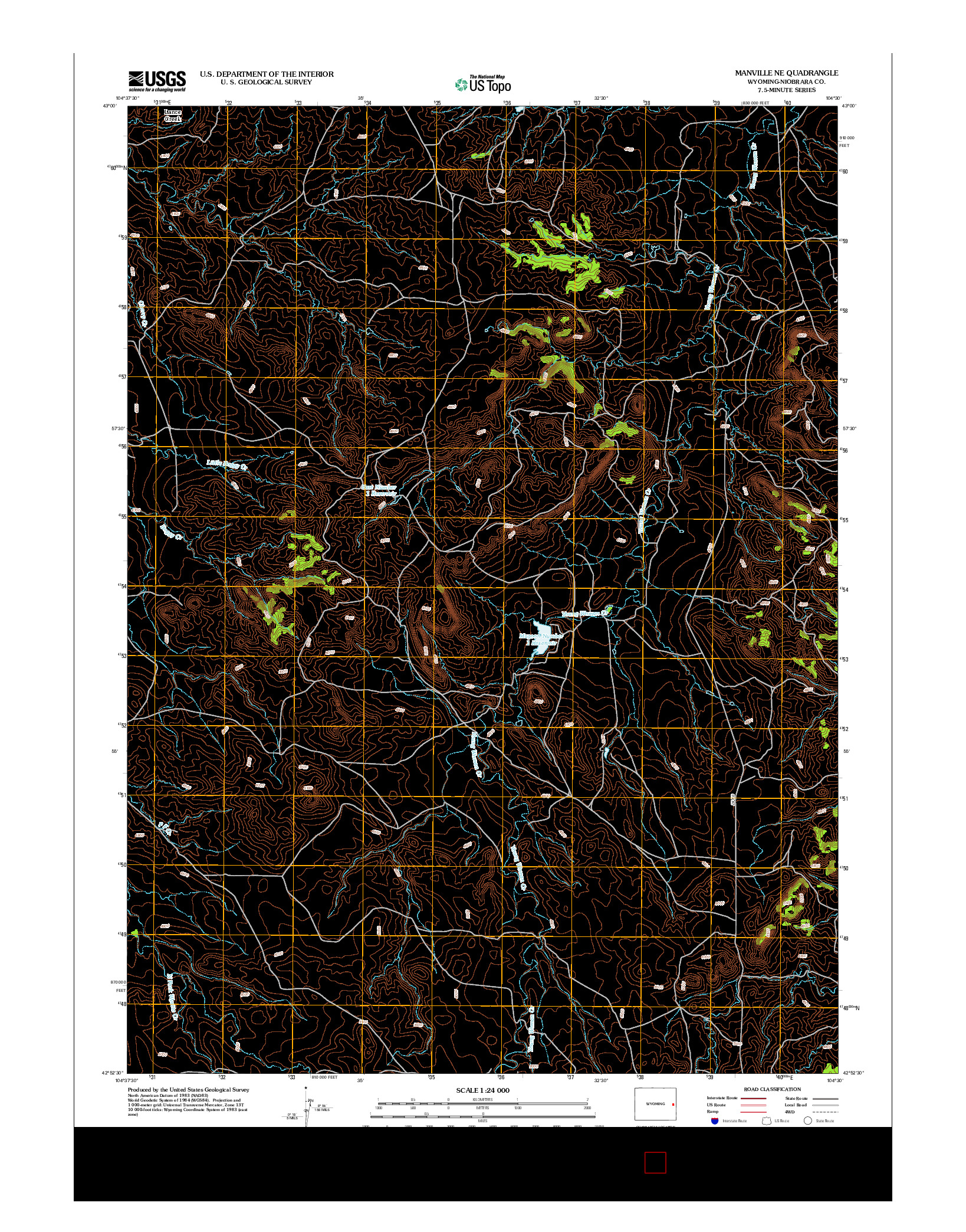 USGS US TOPO 7.5-MINUTE MAP FOR MANVILLE NE, WY 2012