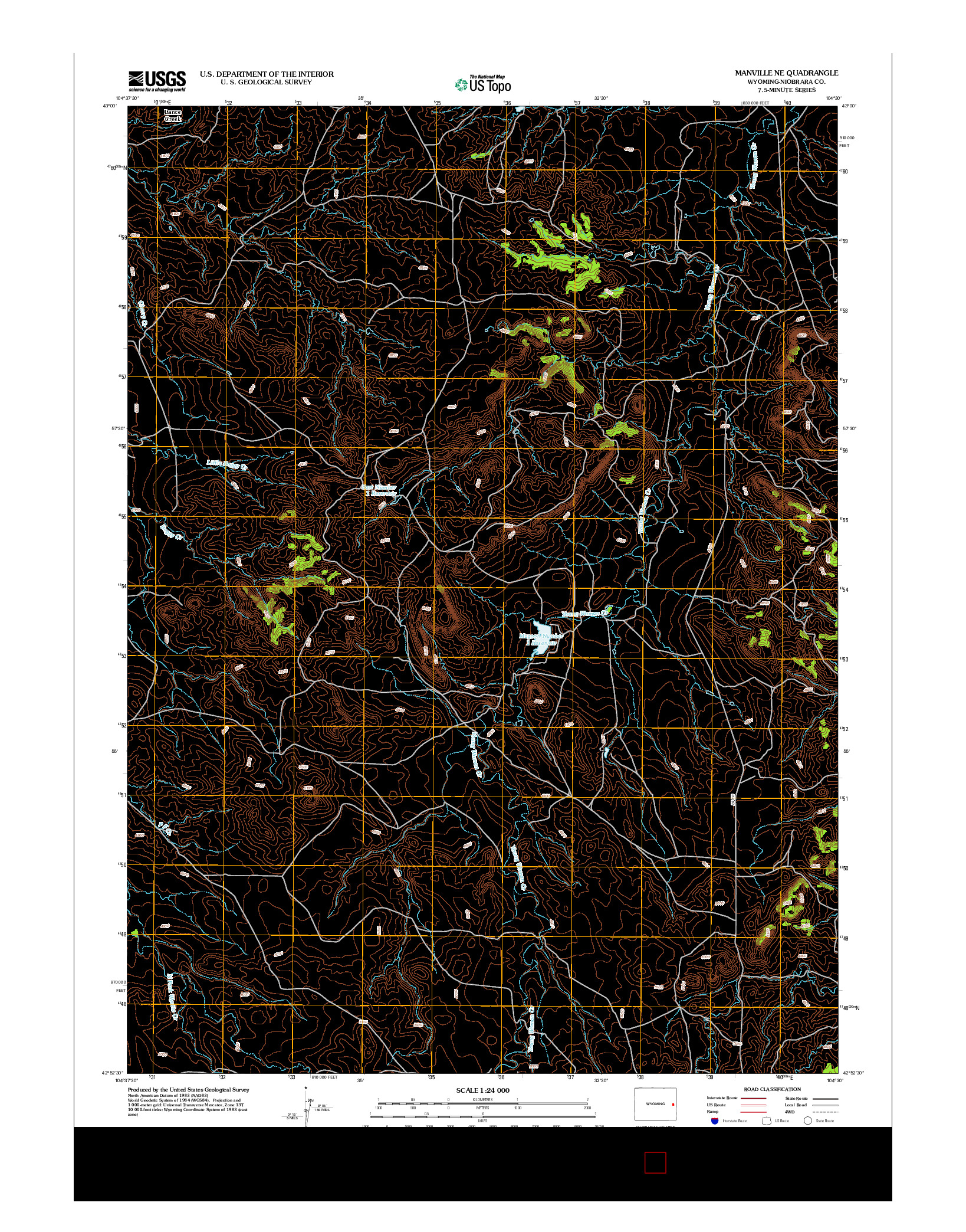 USGS US TOPO 7.5-MINUTE MAP FOR MANVILLE NE, WY 2012