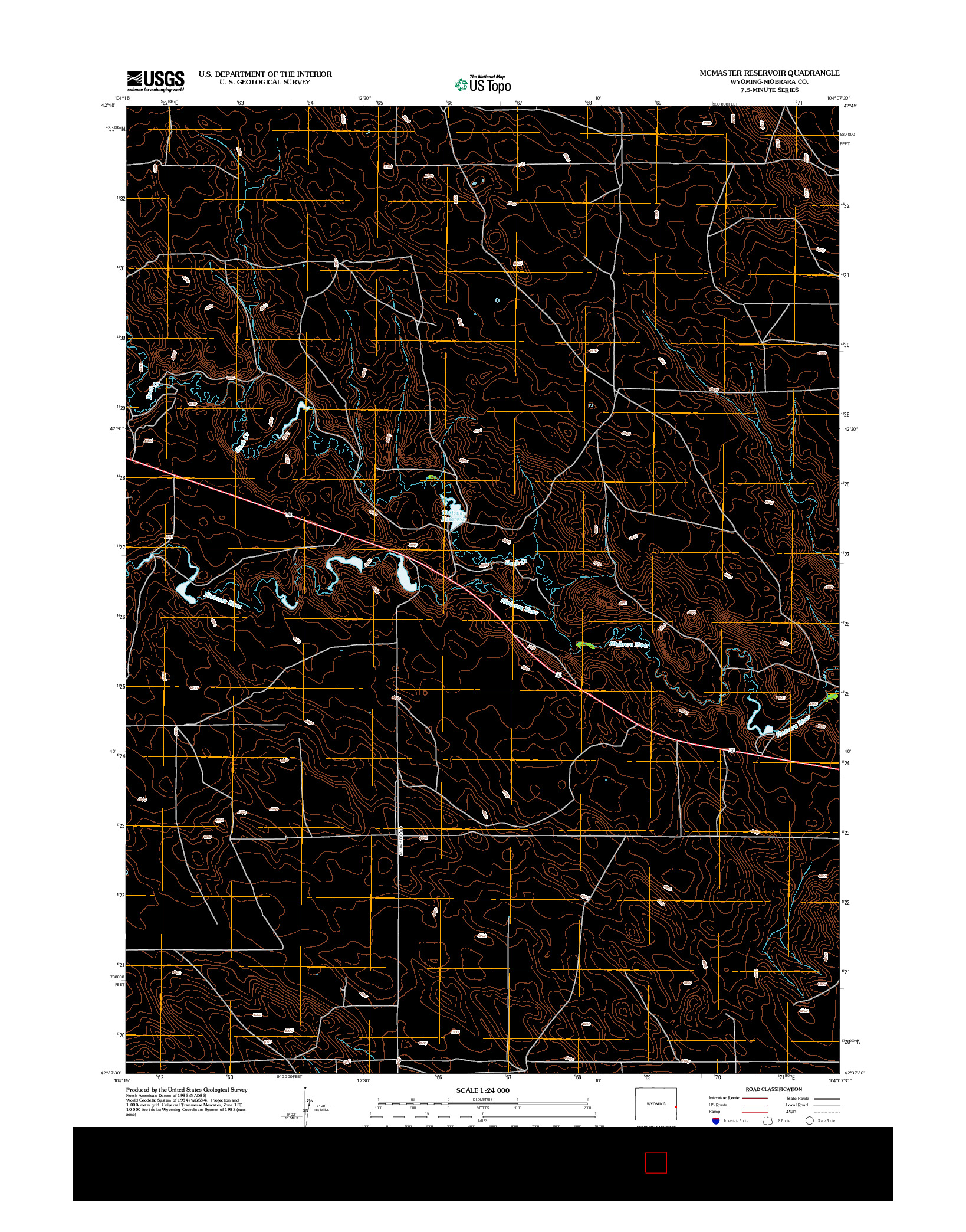 USGS US TOPO 7.5-MINUTE MAP FOR MCMASTER RESERVOIR, WY 2012