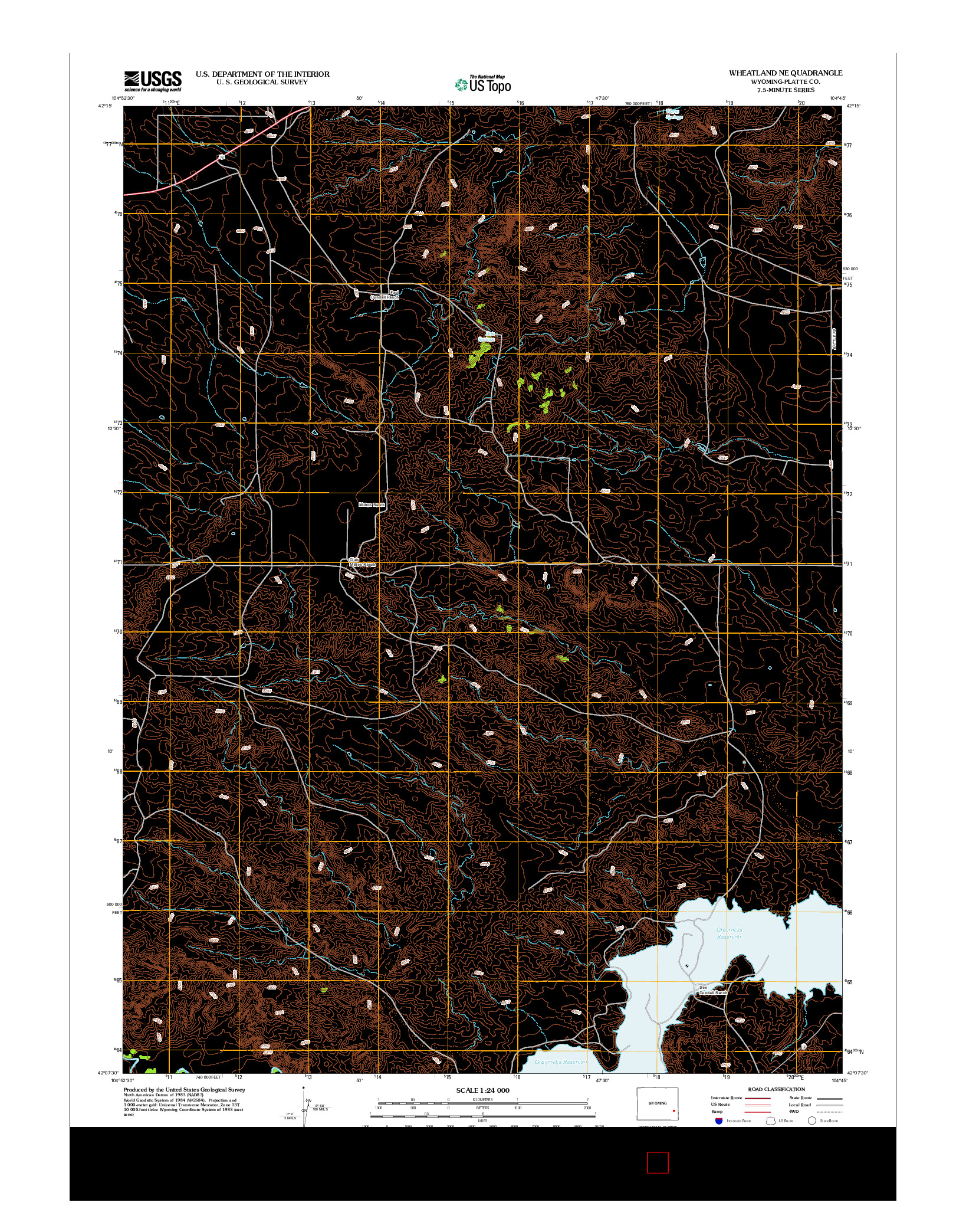USGS US TOPO 7.5-MINUTE MAP FOR WHEATLAND NE, WY 2012