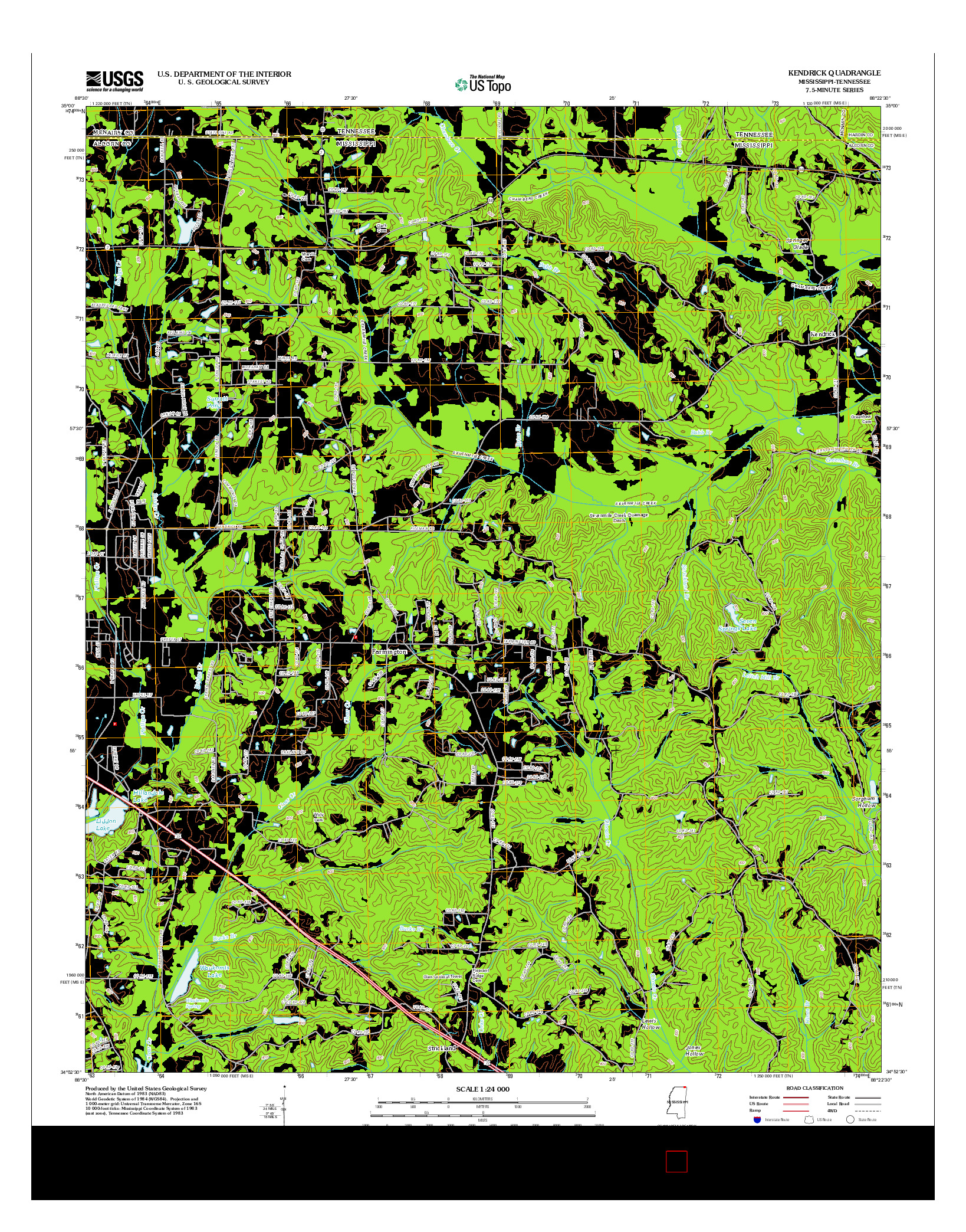 USGS US TOPO 7.5-MINUTE MAP FOR KENDRICK, MS-TN 2012