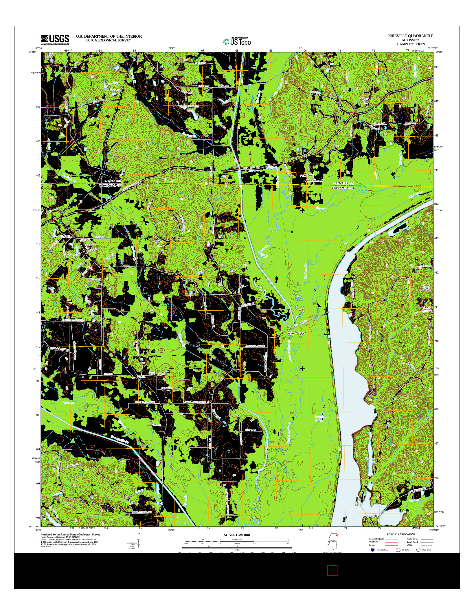 USGS US TOPO 7.5-MINUTE MAP FOR KIRKVILLE, MS 2012