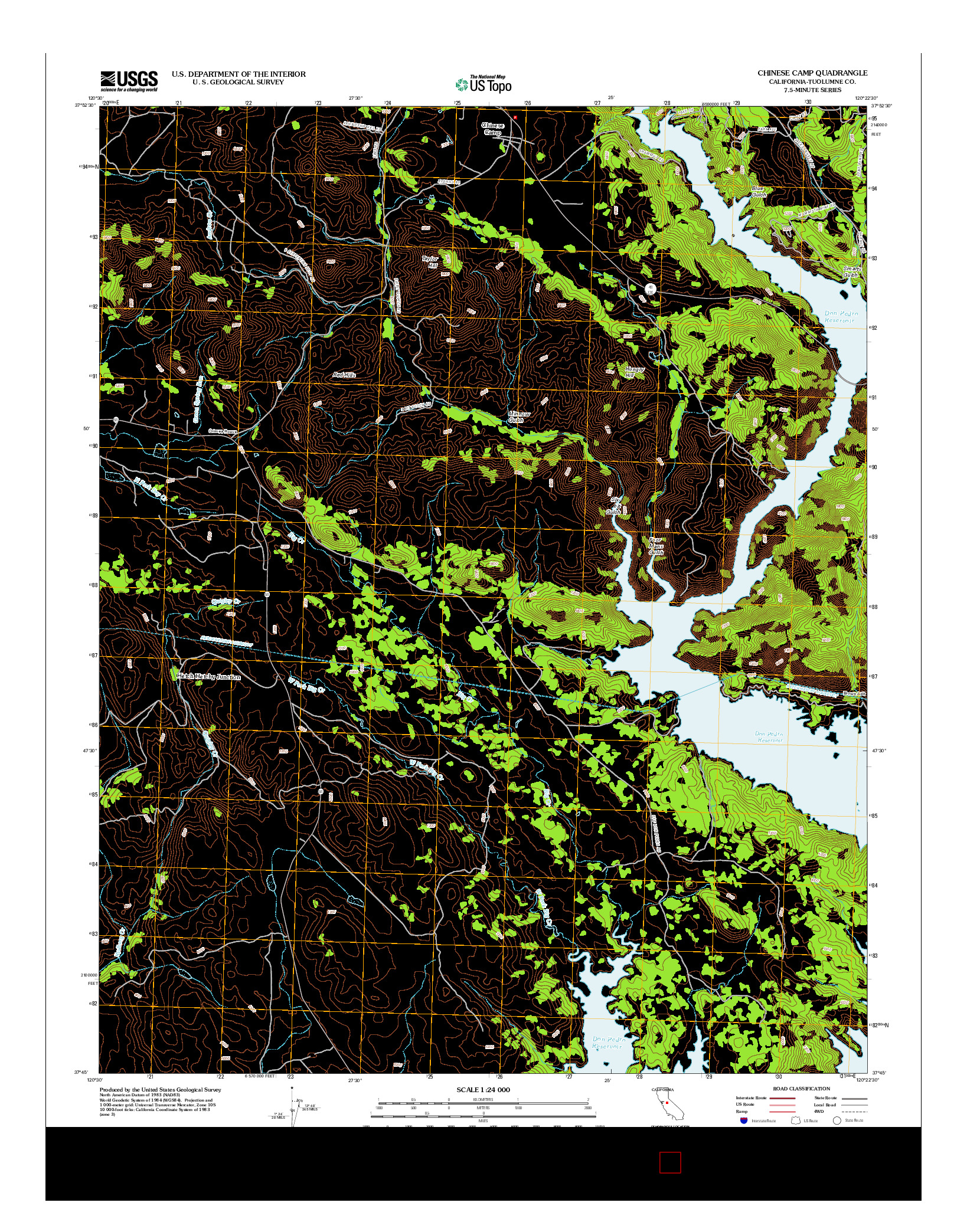 USGS US TOPO 7.5-MINUTE MAP FOR CHINESE CAMP, CA 2012