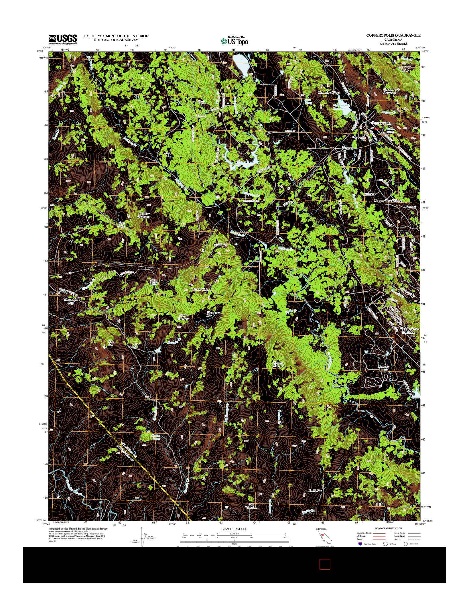 USGS US TOPO 7.5-MINUTE MAP FOR COPPEROPOLIS, CA 2012