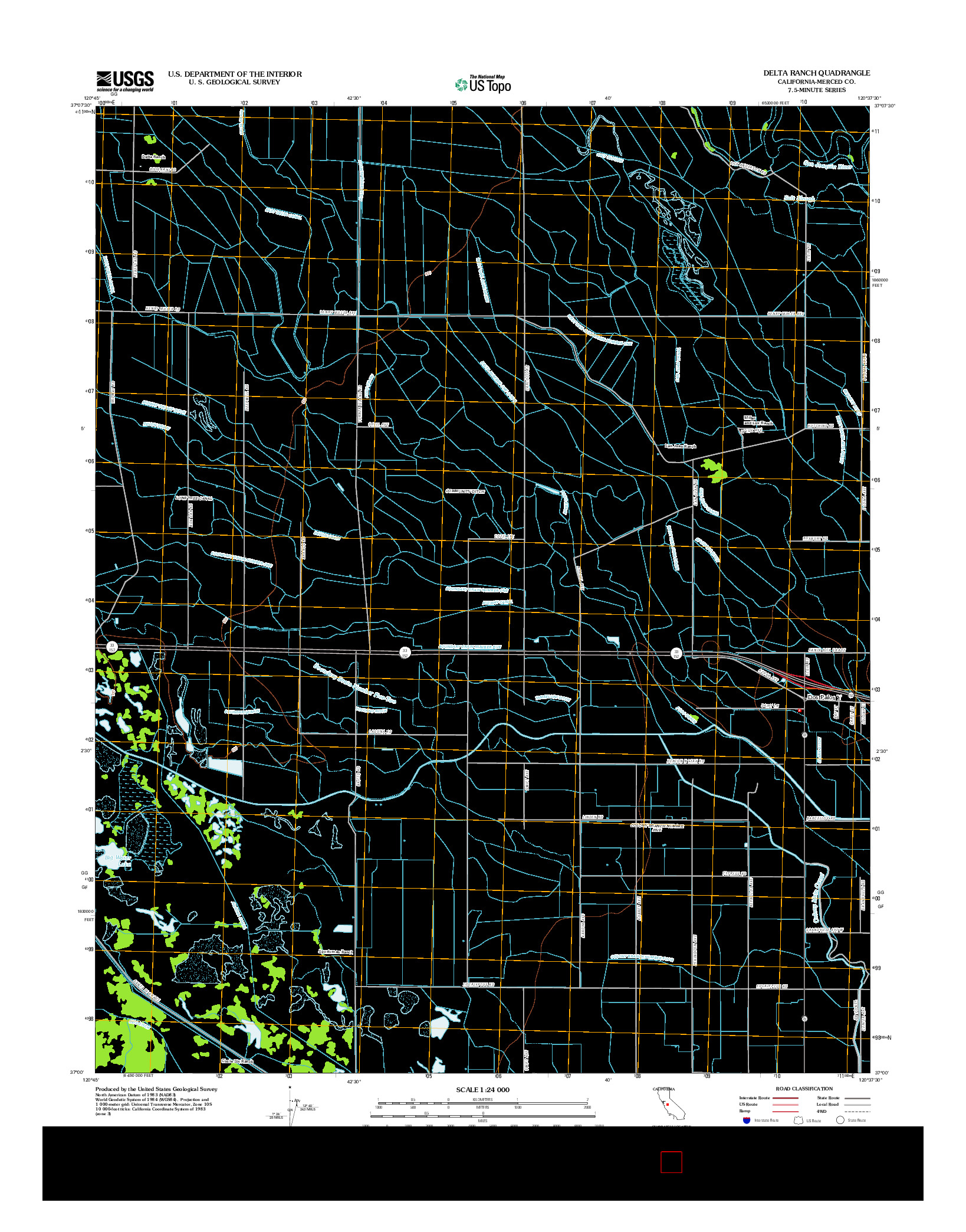 USGS US TOPO 7.5-MINUTE MAP FOR DELTA RANCH, CA 2012