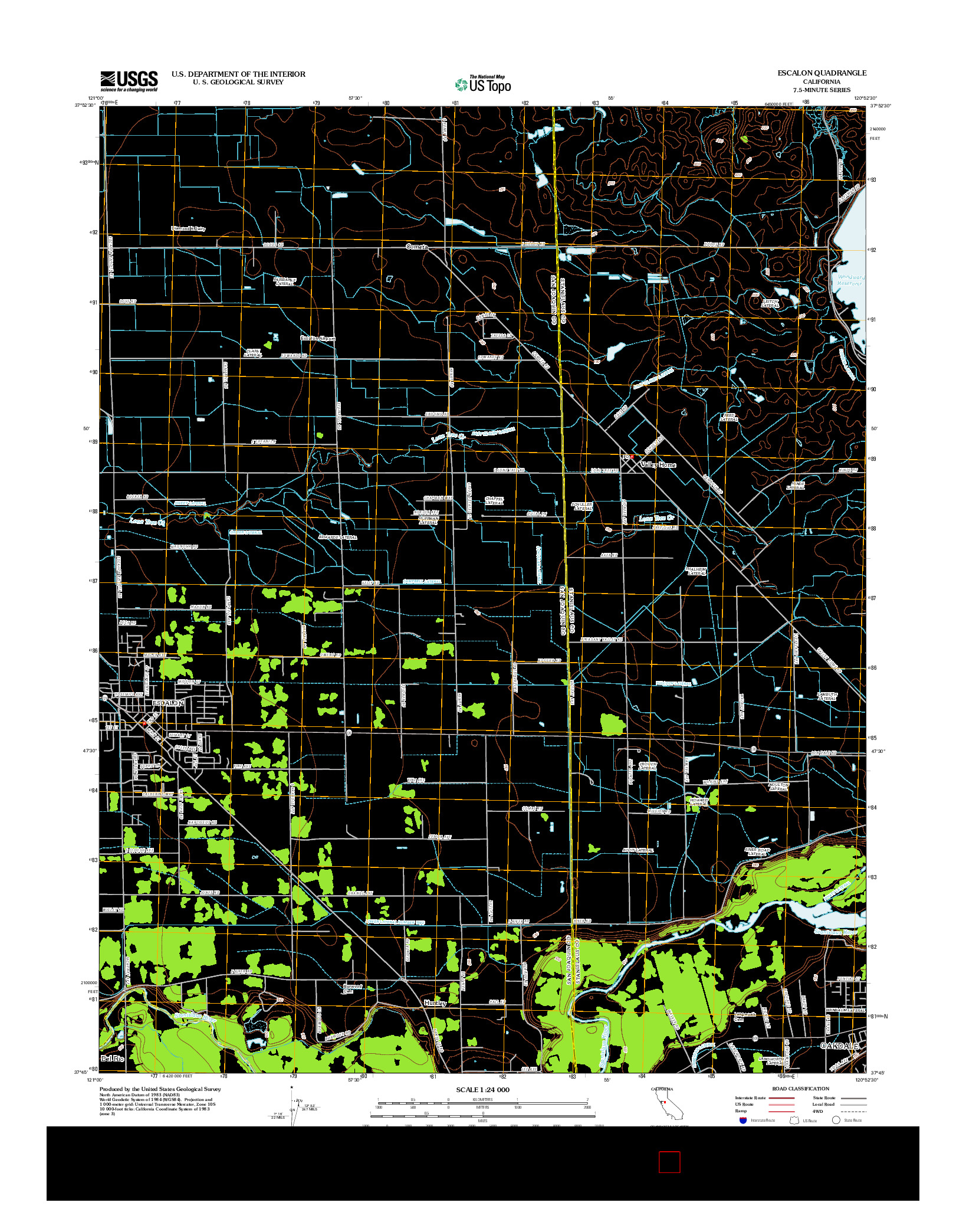 USGS US TOPO 7.5-MINUTE MAP FOR ESCALON, CA 2012