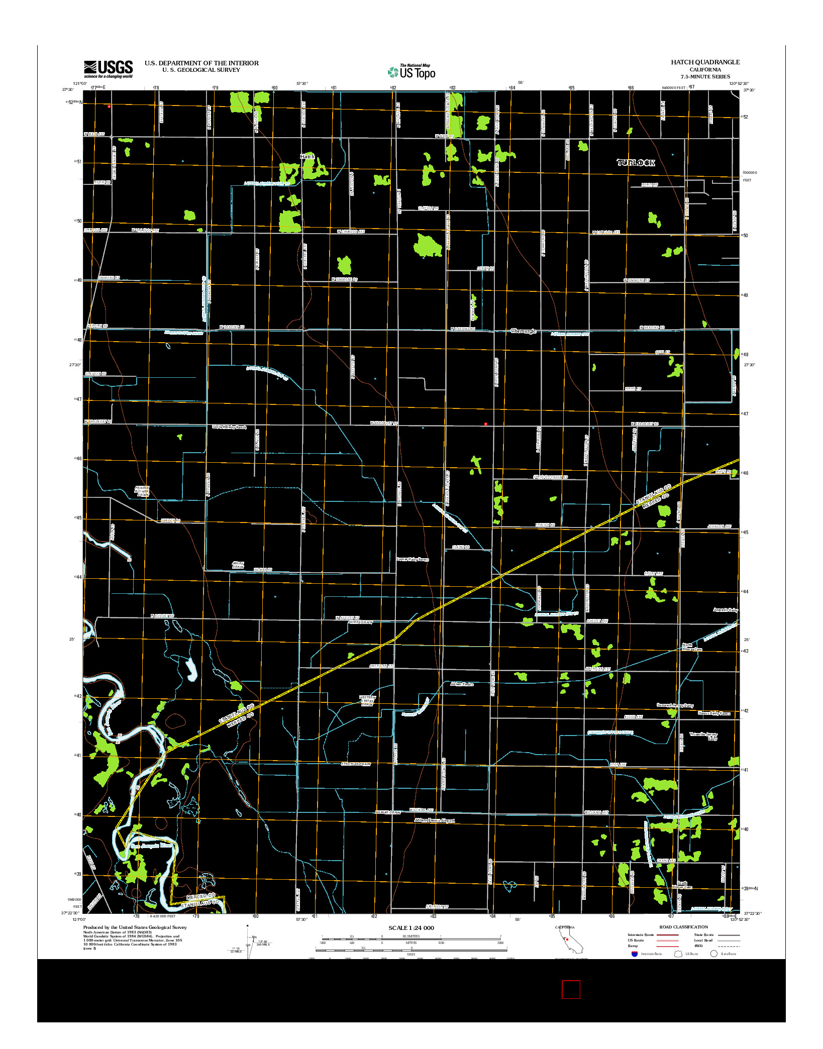 USGS US TOPO 7.5-MINUTE MAP FOR HATCH, CA 2012