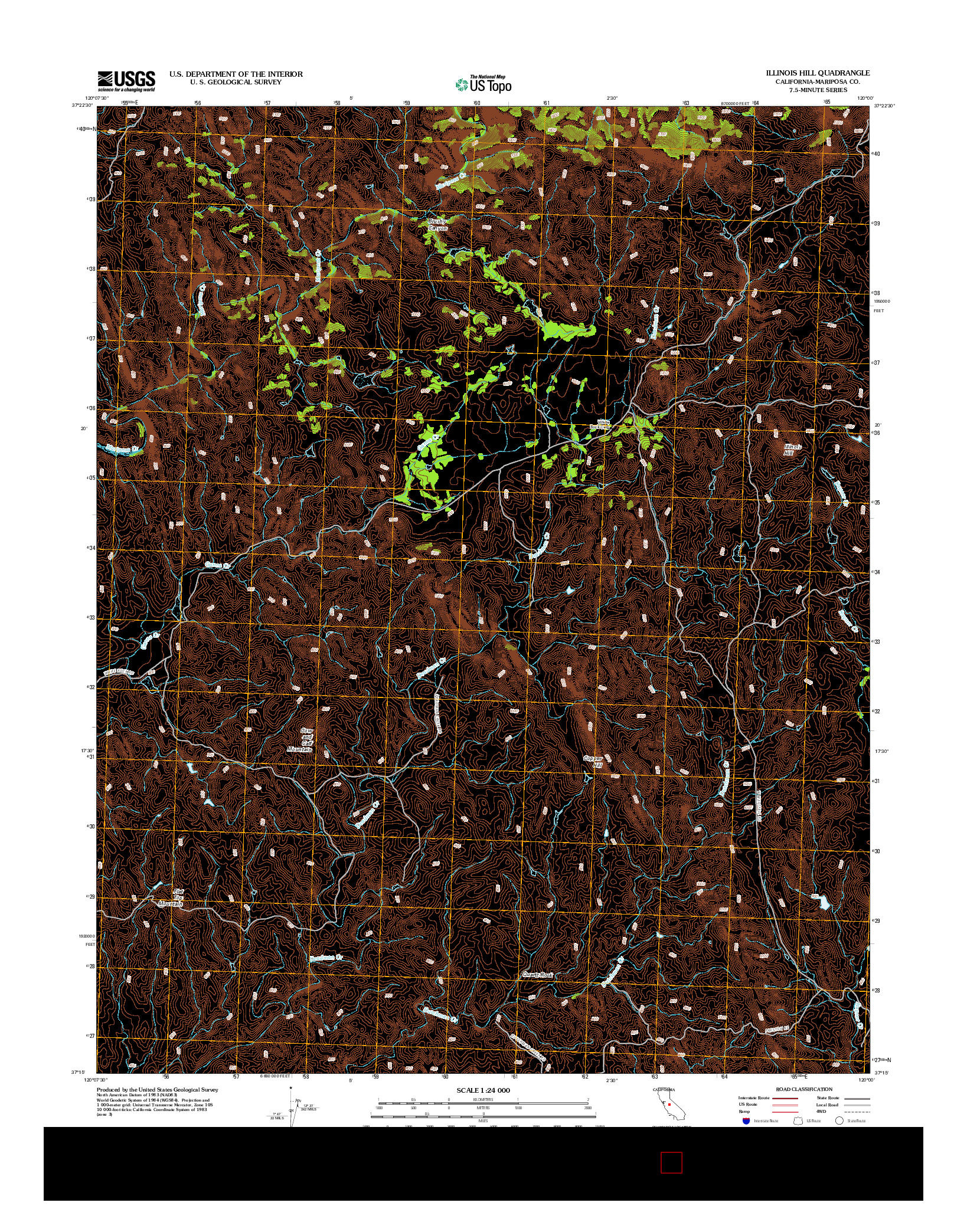 USGS US TOPO 7.5-MINUTE MAP FOR ILLINOIS HILL, CA 2012