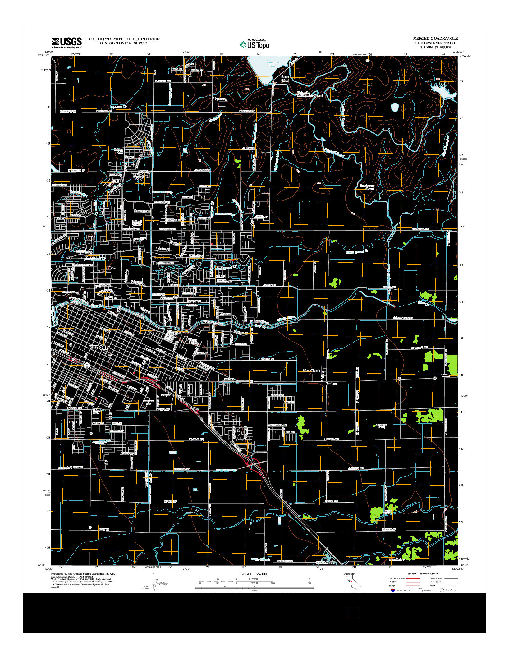 USGS US TOPO 7.5-MINUTE MAP FOR MERCED, CA 2012