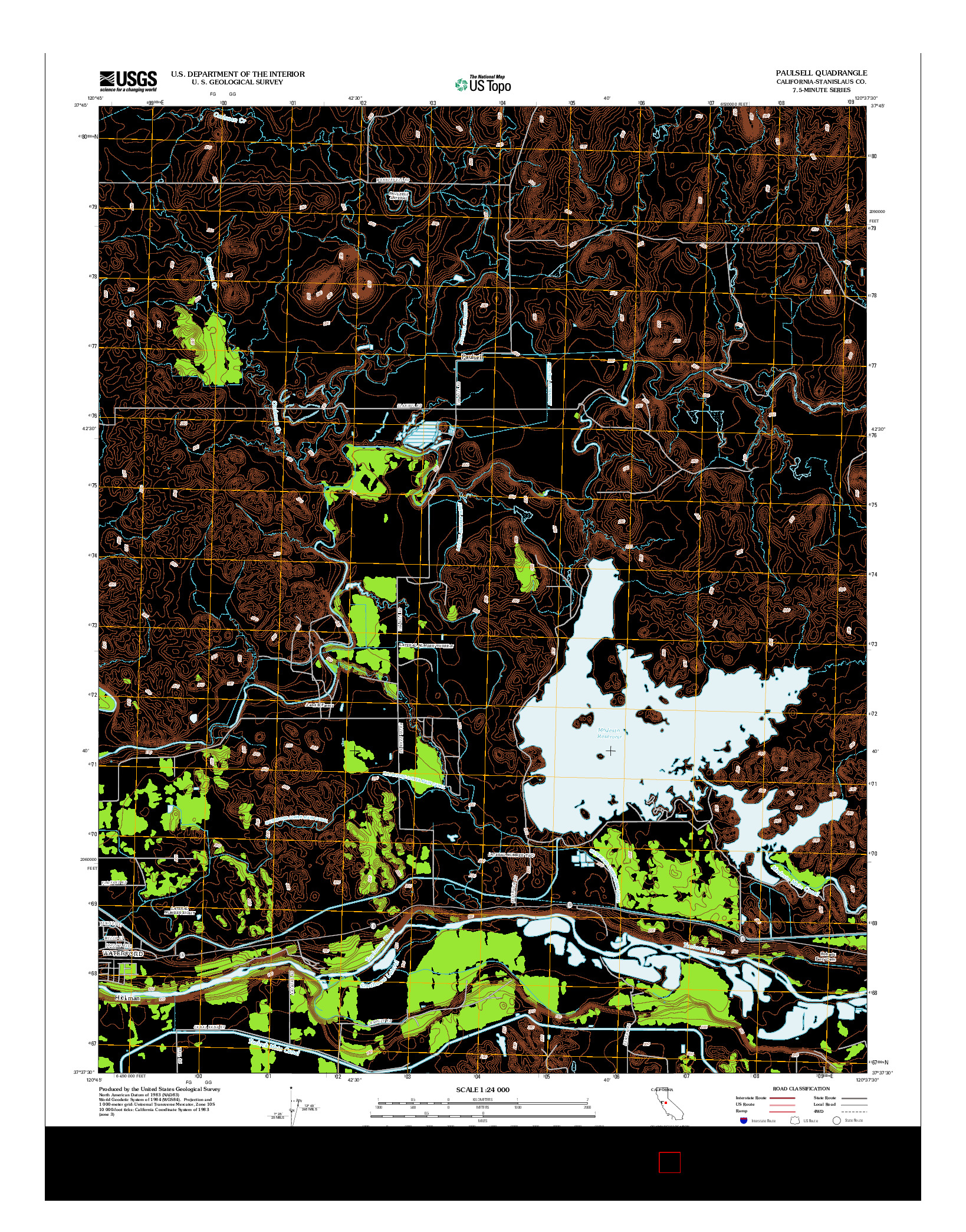 USGS US TOPO 7.5-MINUTE MAP FOR PAULSELL, CA 2012