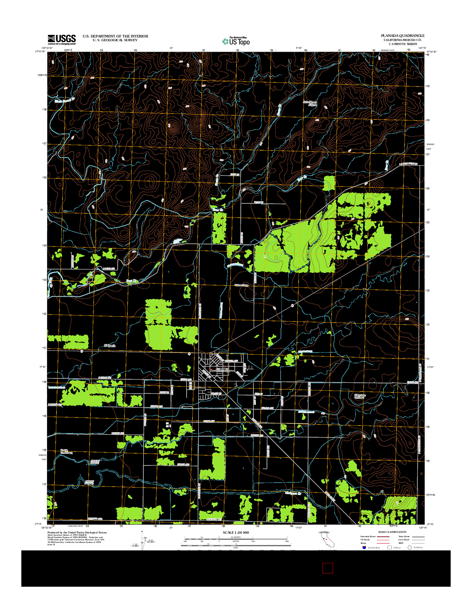 USGS US TOPO 7.5-MINUTE MAP FOR PLANADA, CA 2012