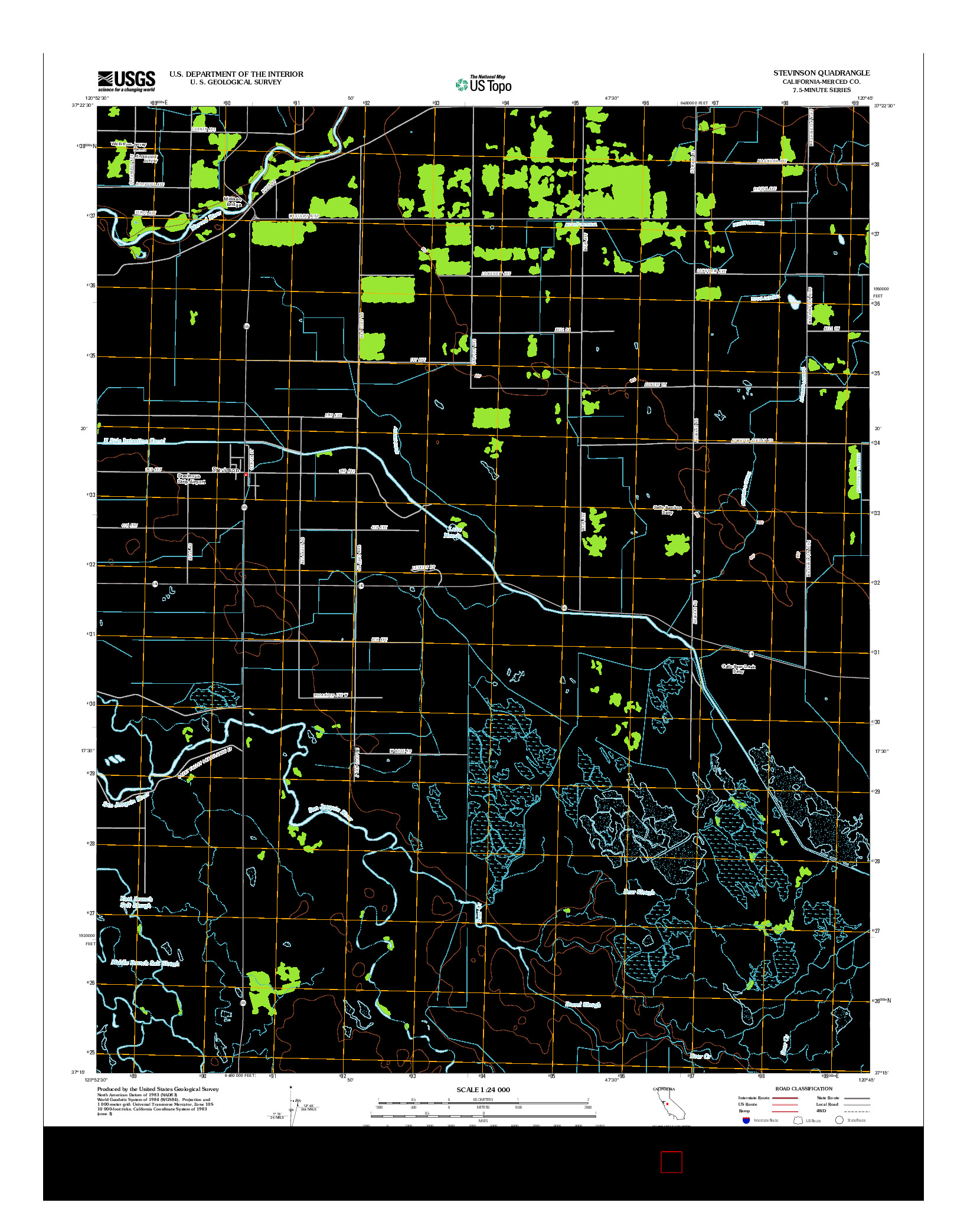 USGS US TOPO 7.5-MINUTE MAP FOR STEVINSON, CA 2012