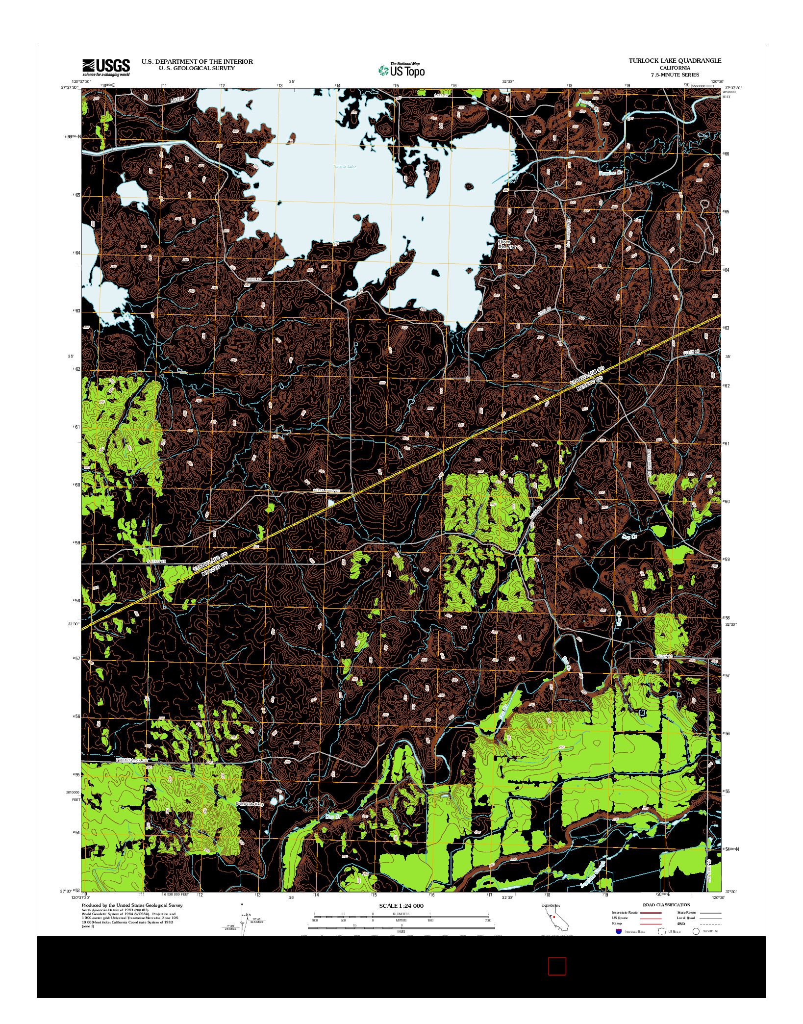 USGS US TOPO 7.5-MINUTE MAP FOR TURLOCK LAKE, CA 2012