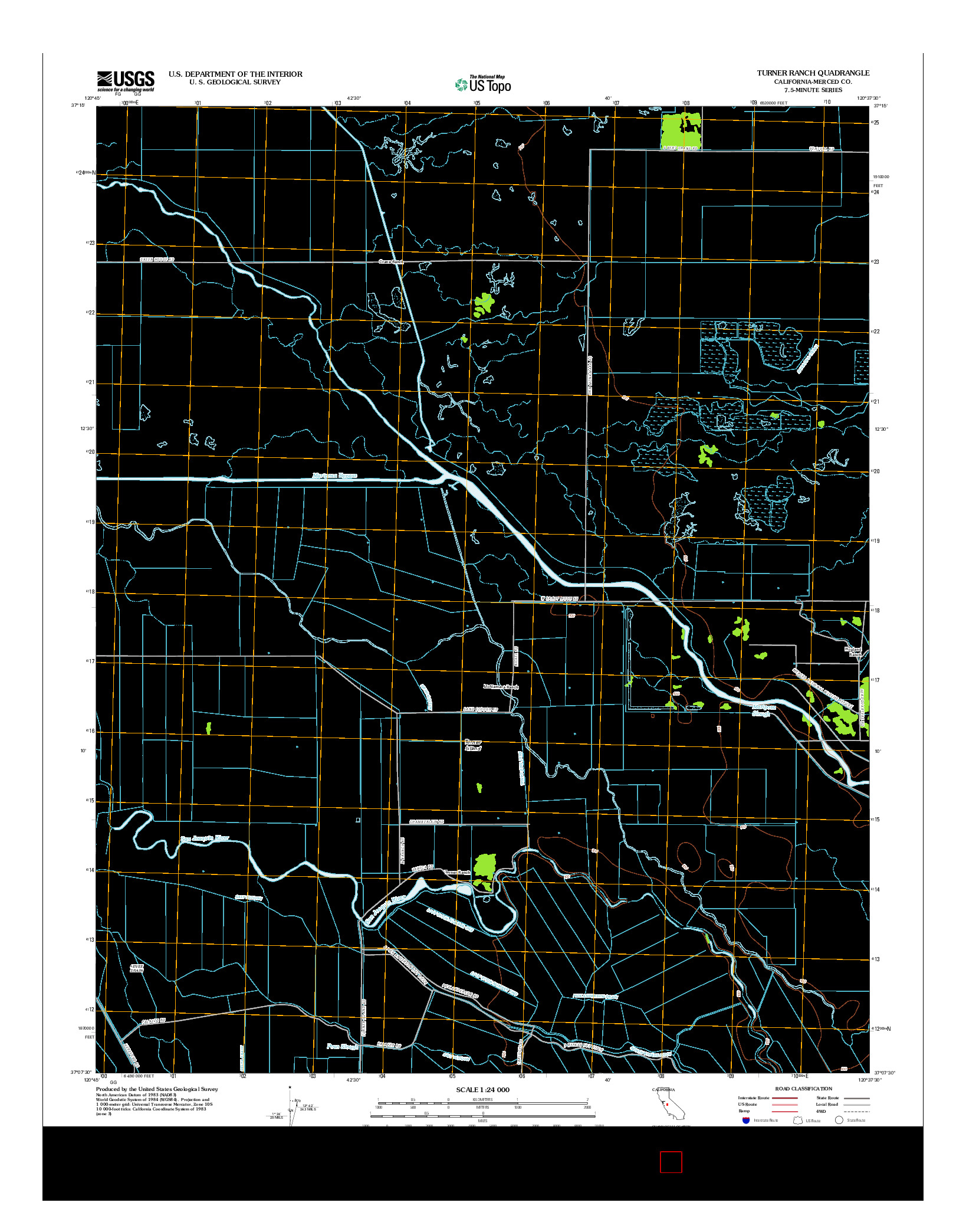 USGS US TOPO 7.5-MINUTE MAP FOR TURNER RANCH, CA 2012