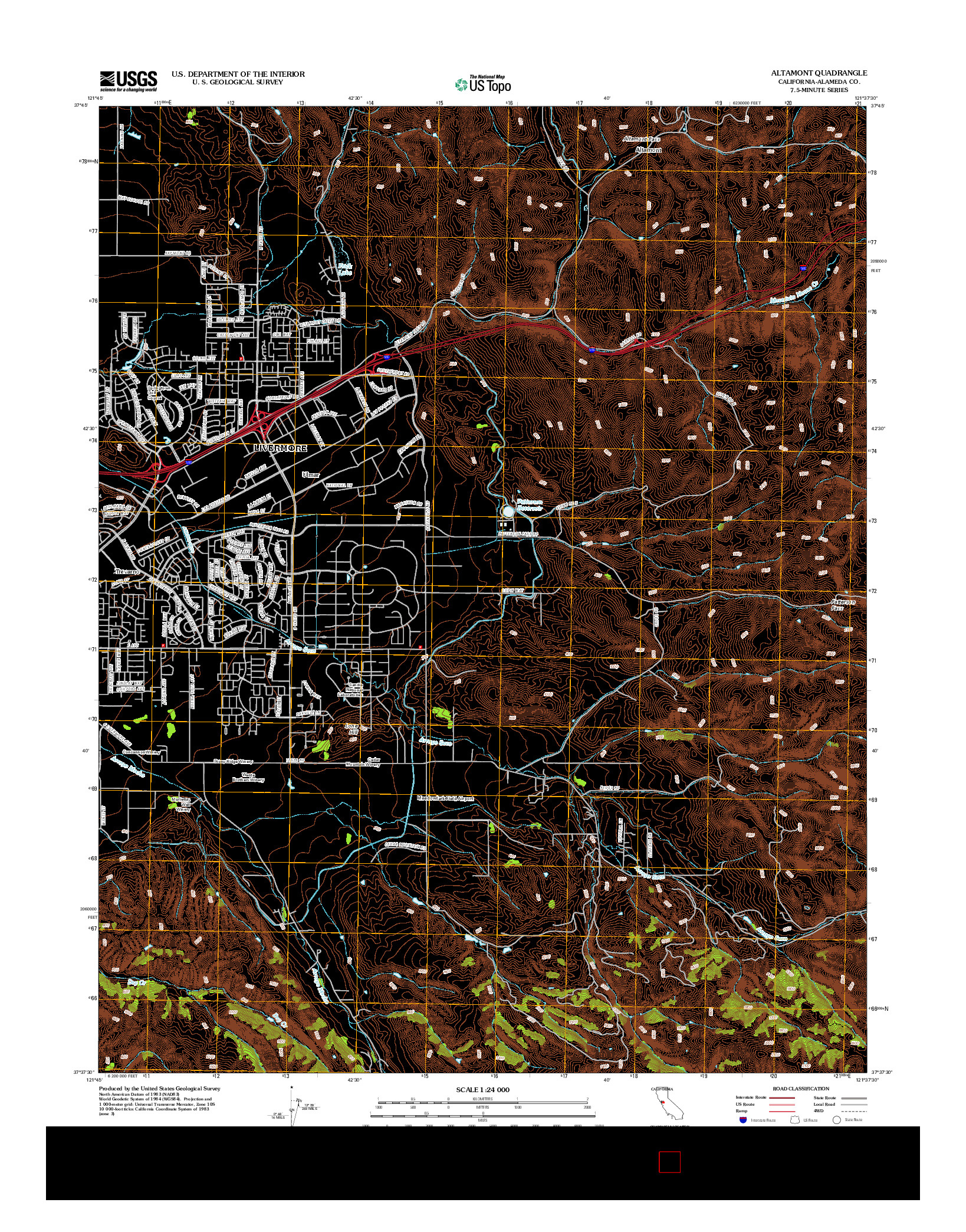 USGS US TOPO 7.5-MINUTE MAP FOR ALTAMONT, CA 2012