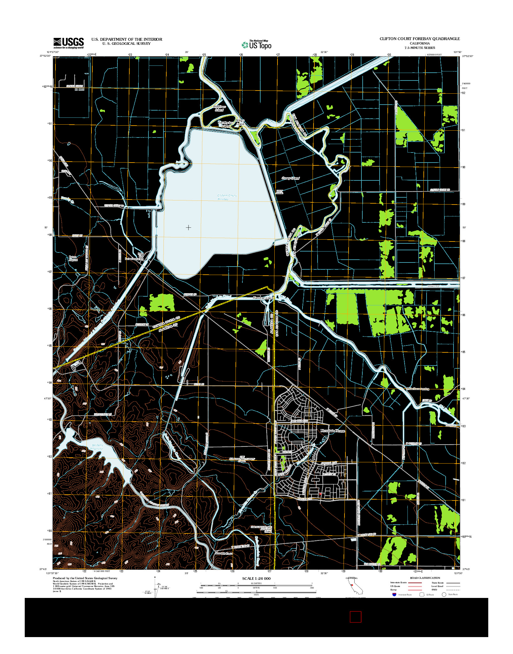 USGS US TOPO 7.5-MINUTE MAP FOR CLIFTON COURT FOREBAY, CA 2012