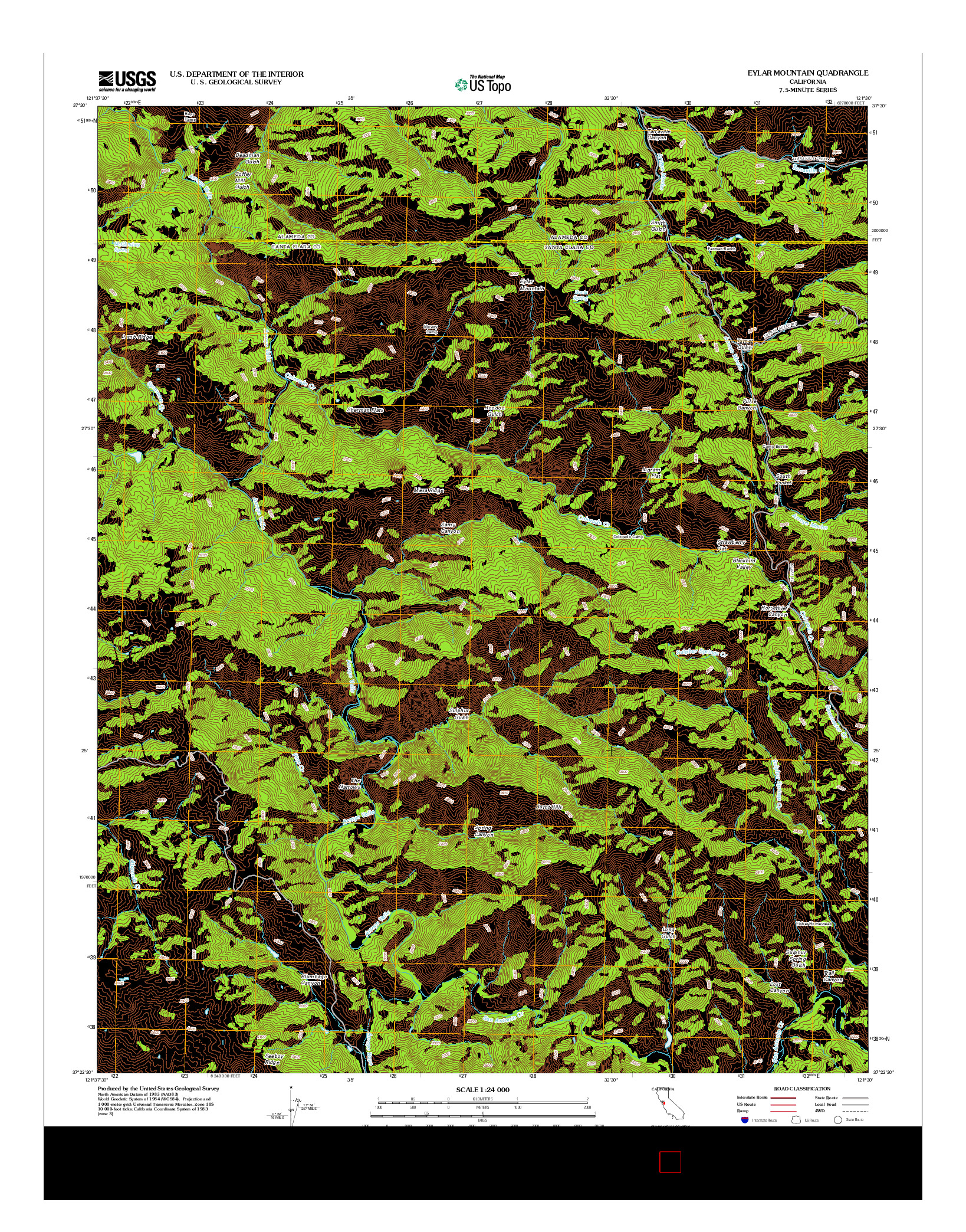 USGS US TOPO 7.5-MINUTE MAP FOR EYLAR MOUNTAIN, CA 2012