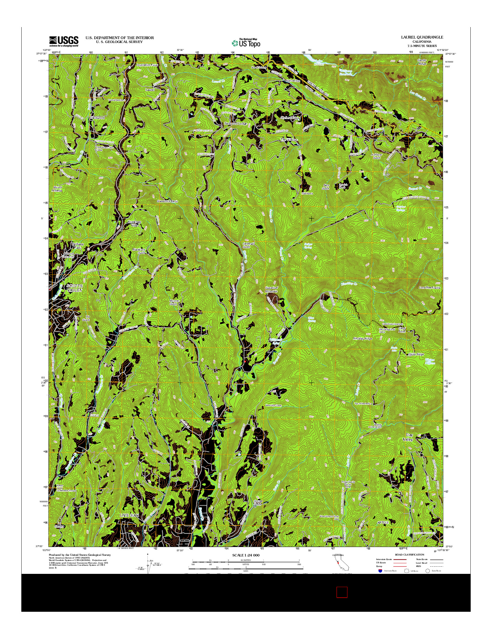 USGS US TOPO 7.5-MINUTE MAP FOR LAUREL, CA 2012