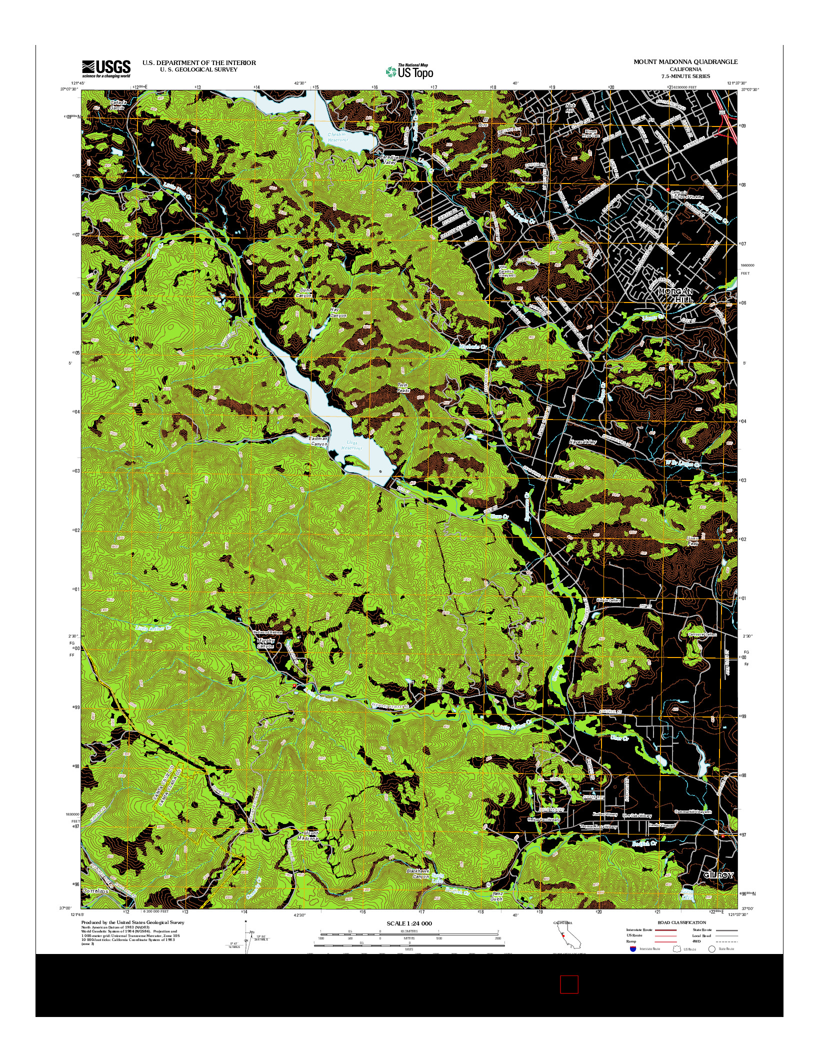 USGS US TOPO 7.5-MINUTE MAP FOR MOUNT MADONNA, CA 2012