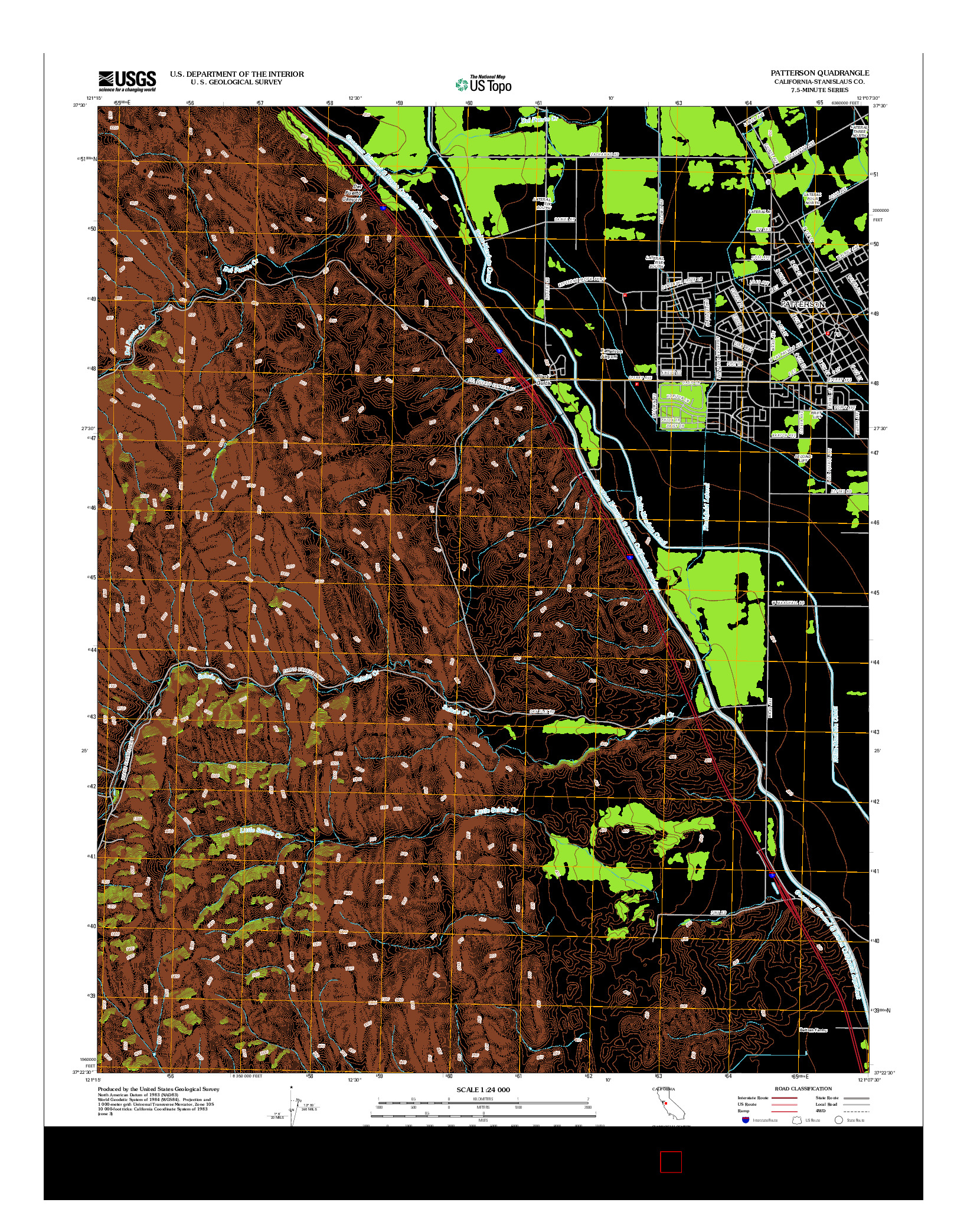 USGS US TOPO 7.5-MINUTE MAP FOR PATTERSON, CA 2012