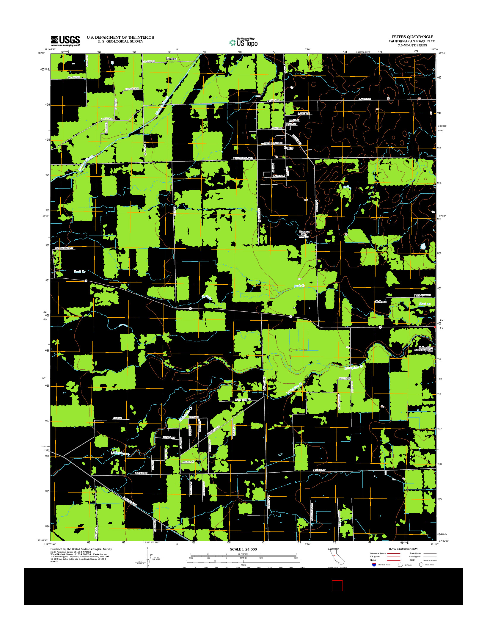 USGS US TOPO 7.5-MINUTE MAP FOR PETERS, CA 2012