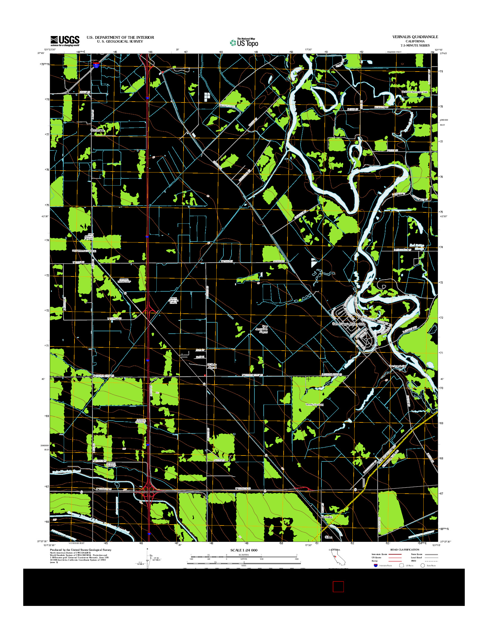 USGS US TOPO 7.5-MINUTE MAP FOR VERNALIS, CA 2012