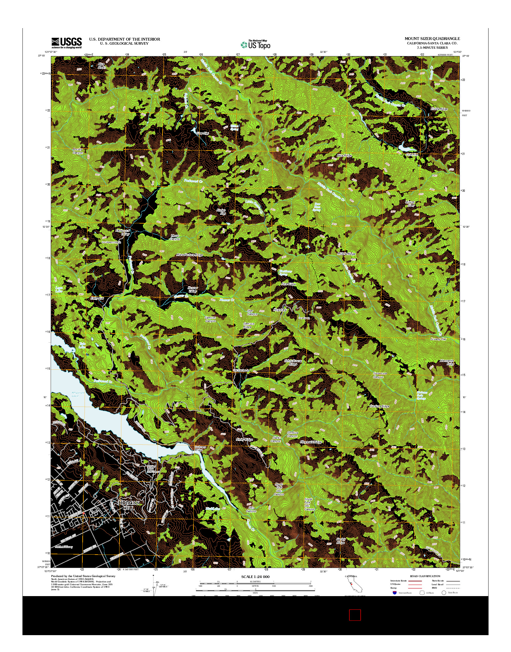 USGS US TOPO 7.5-MINUTE MAP FOR MOUNT SIZER, CA 2012