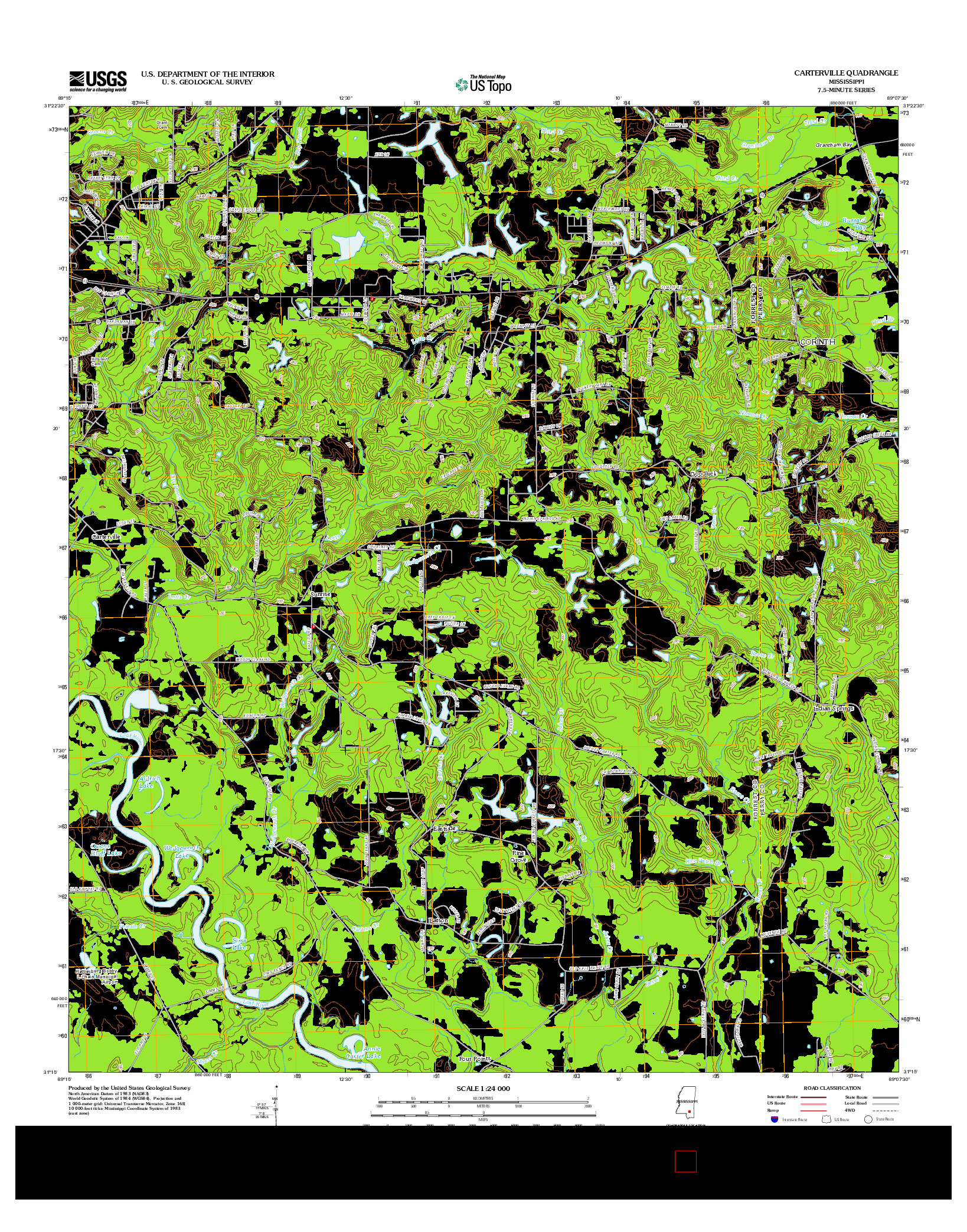 USGS US TOPO 7.5-MINUTE MAP FOR CARTERVILLE, MS 2012