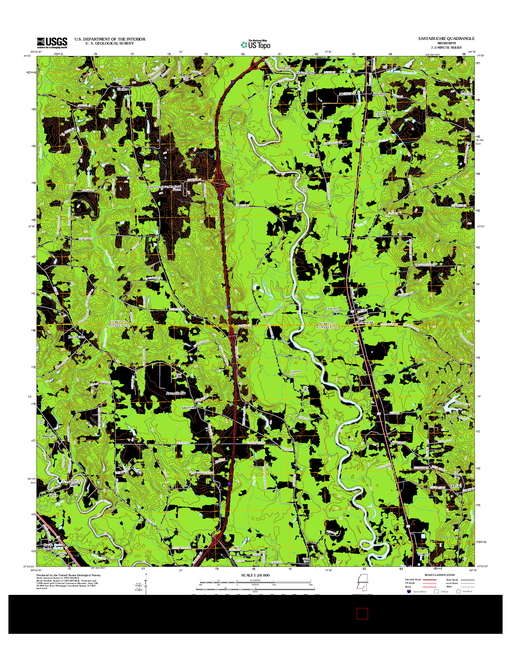 USGS US TOPO 7.5-MINUTE MAP FOR EASTABUCHIE, MS 2012