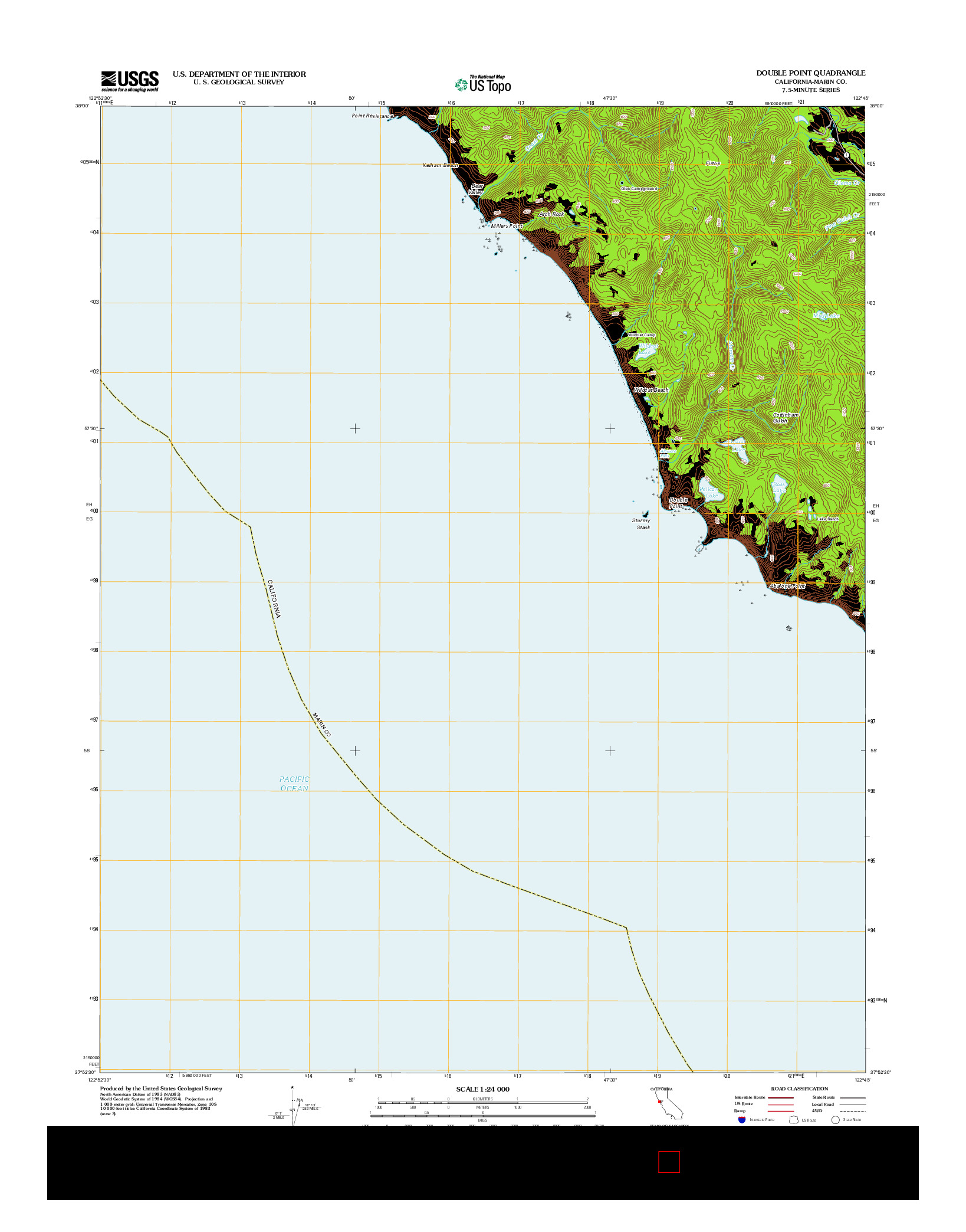 USGS US TOPO 7.5-MINUTE MAP FOR DOUBLE POINT, CA 2012