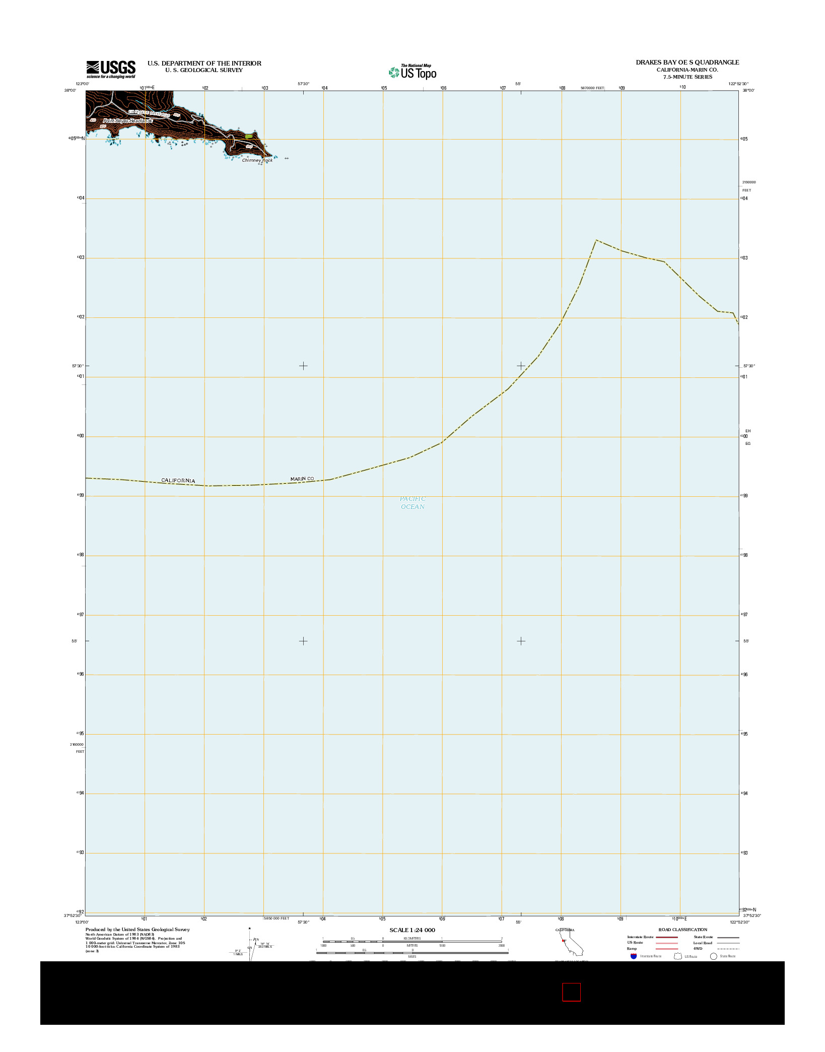 USGS US TOPO 7.5-MINUTE MAP FOR DRAKES BAY OE S, CA 2012