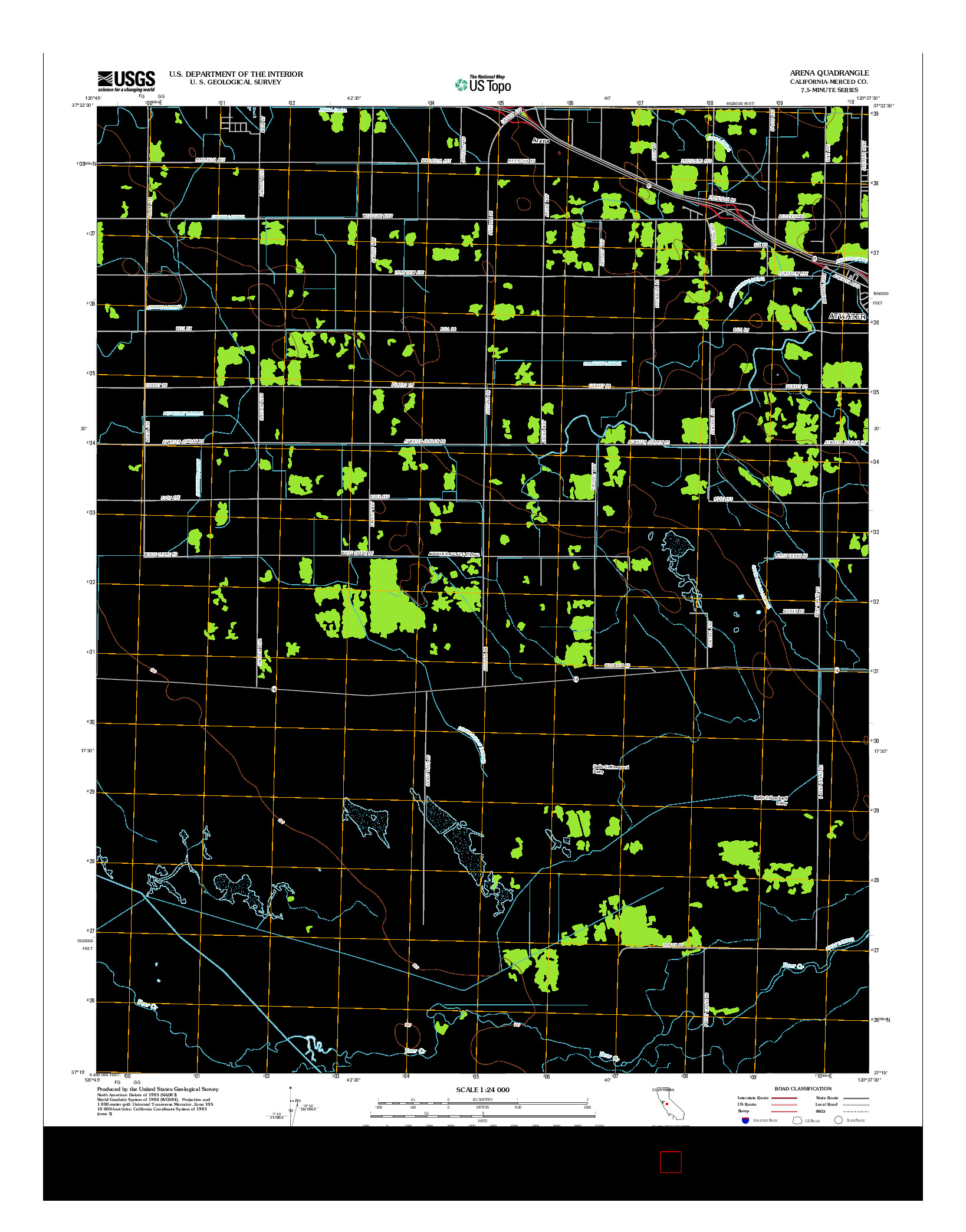 USGS US TOPO 7.5-MINUTE MAP FOR ARENA, CA 2012